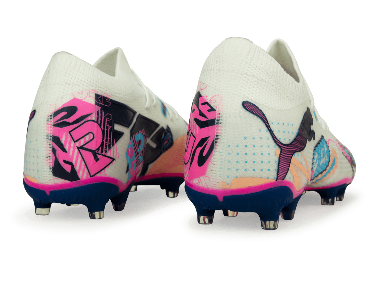 PUMA Men's Future 7 Match Volume Up FG/AG White/Luminous Blue、mySite、bottomscart