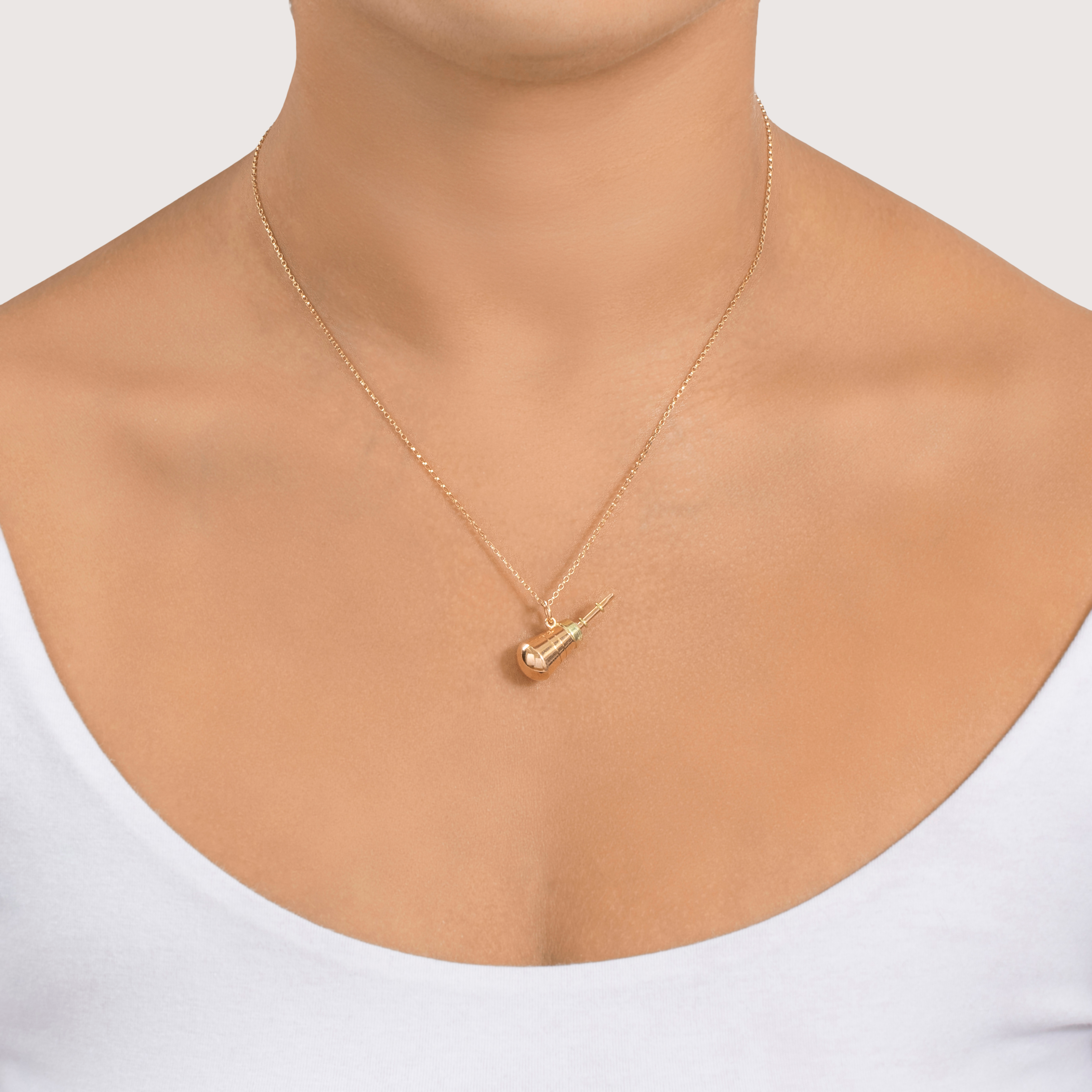 Vintage 18k Rose & Yellow Gold Articulated Yerba Mate Cup And Straw Pendant、mySite、hinf8tx79