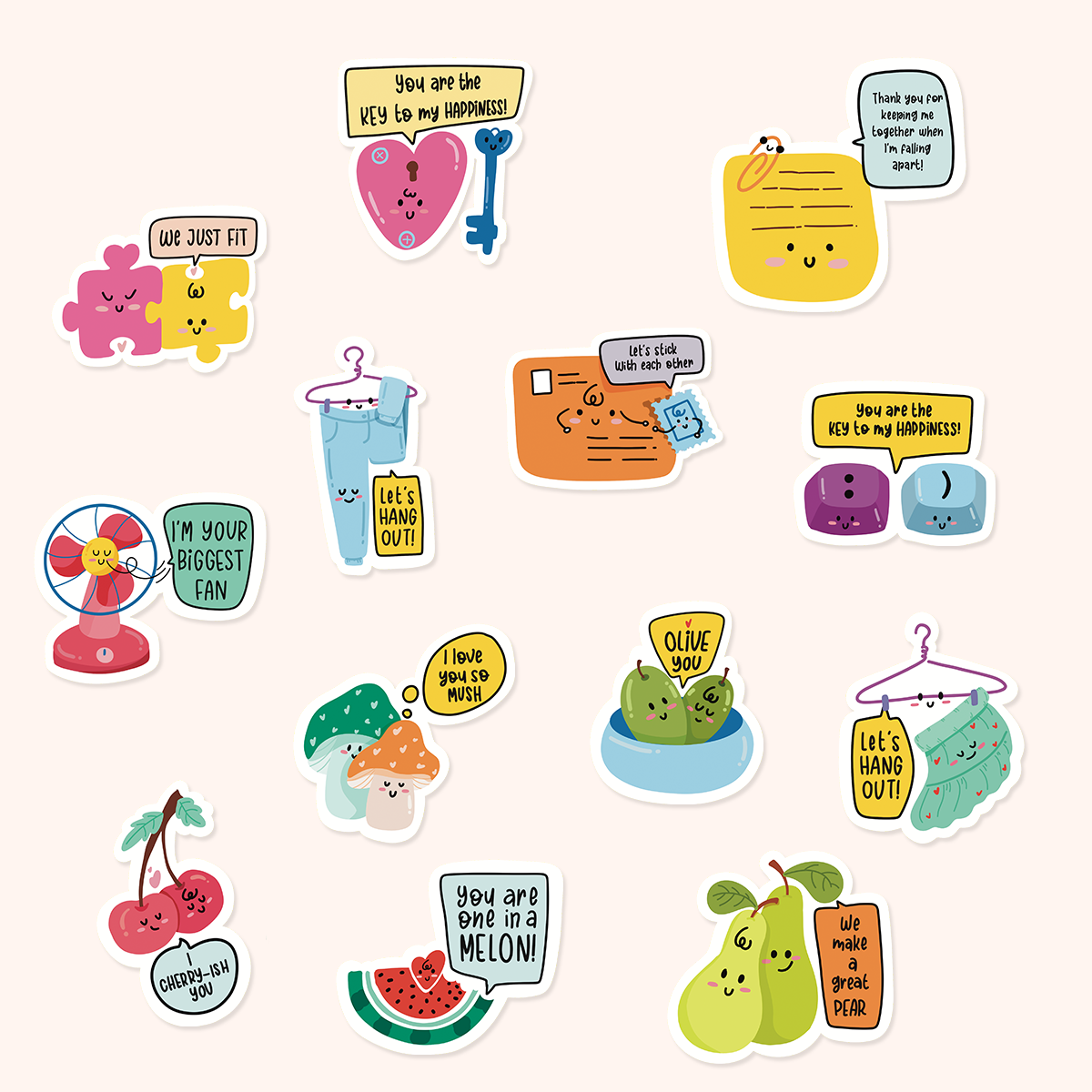  Punny Love Sticker Flake Bundle、mySite、ghnorth