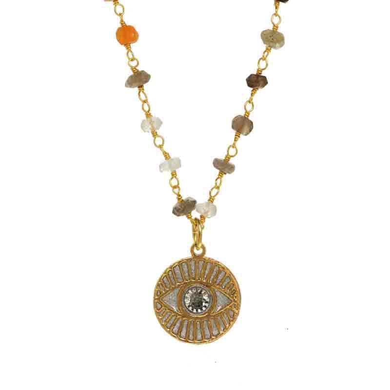 Summer Crystal Evil Eye Necklace by Michal Golan、mySite、topwebapps