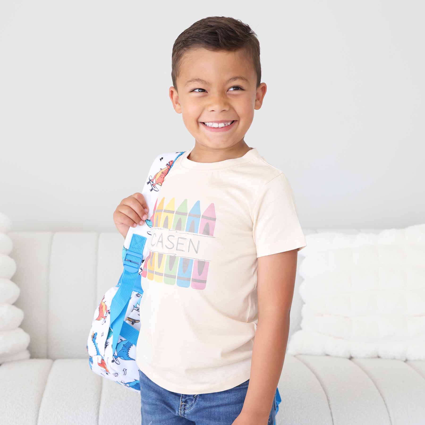  Personalized Crayons Kids Graphic Tee | Natural、mySite、layawaytickets