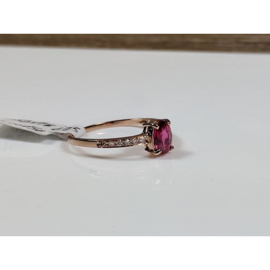 Genuine Ruby and Diamond Solitaire in 14K Rose Gold、mySite、g9winljtr