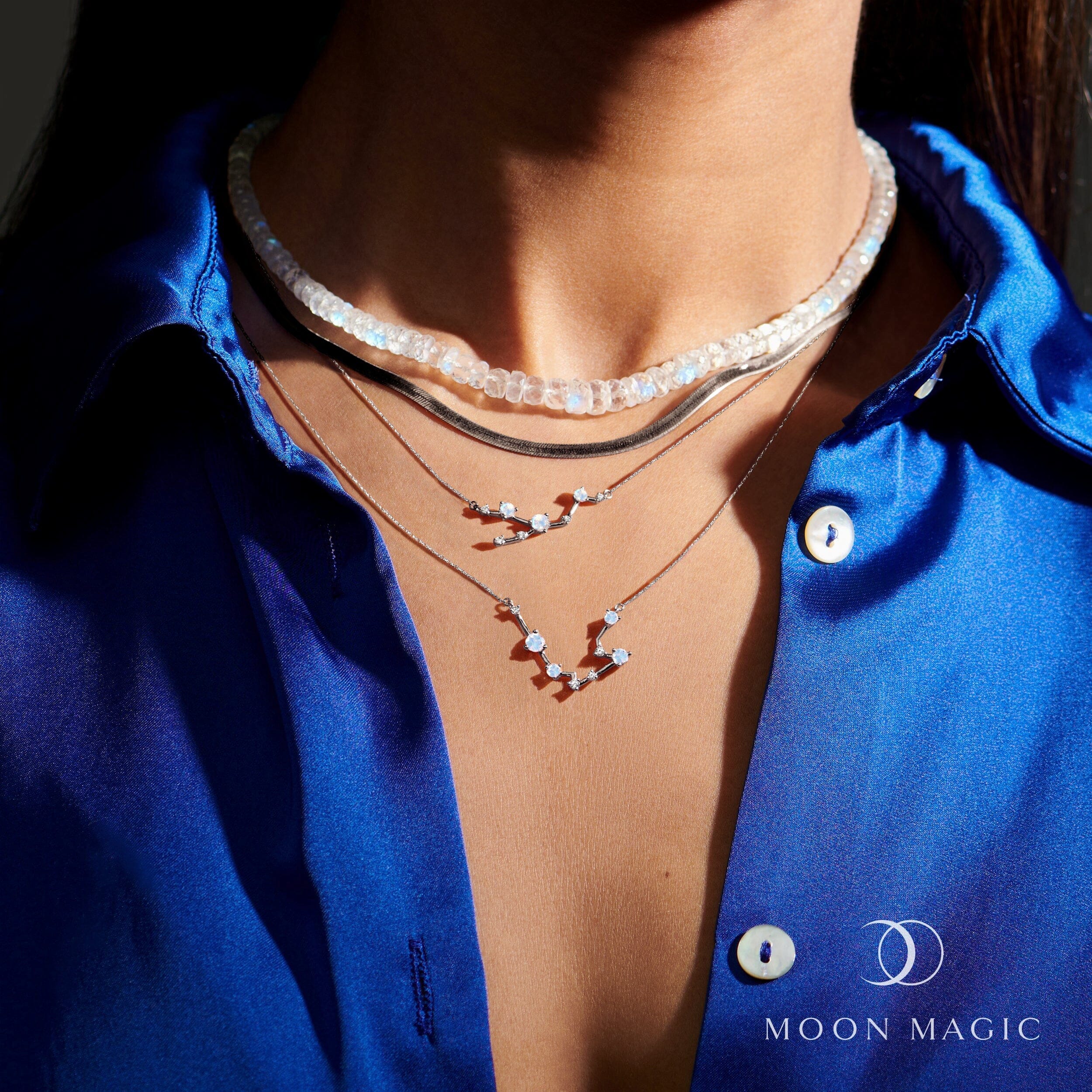 Moonstone Diamond Necklace - Taurus Zodiac Constellation、mySite、hinf8tx79