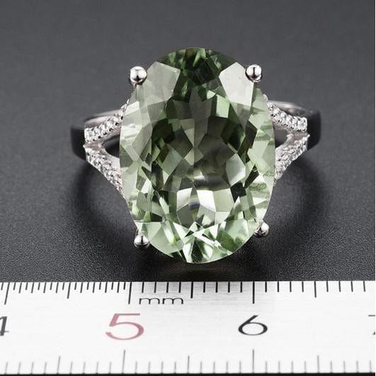 HUGE 13ct Green Amethyst and CZ Ring in Sterling Silver, Stunning!、mySite、g9winljtr