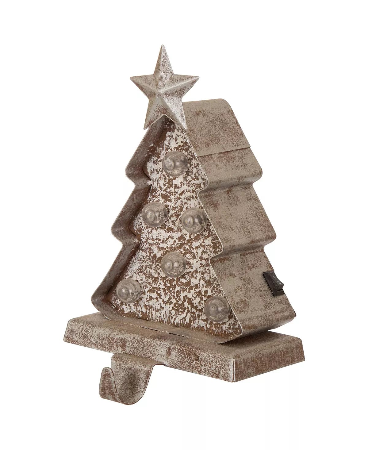7.50 H Marquee LED Wooden Christmas Tree Stocking Holder、mySite、g9winljtr
