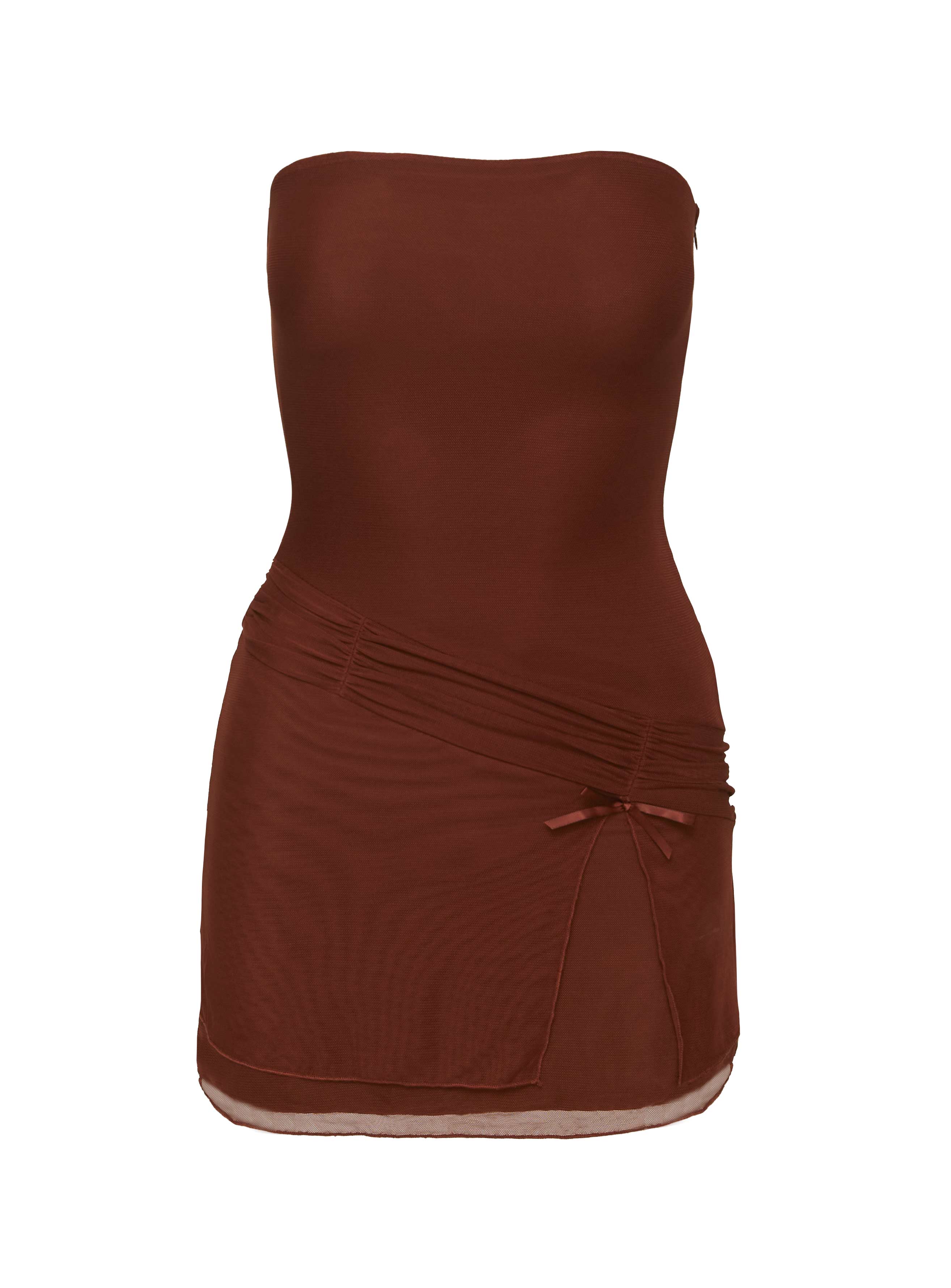 Lowrey Strapless Mini Dress Chocolate、mySite、solidvoid