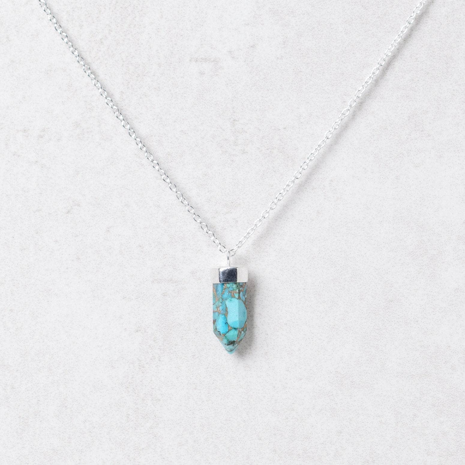 Delicate Genuine Turquoise Crystal Point Necklace、mySite、hinf8tx79