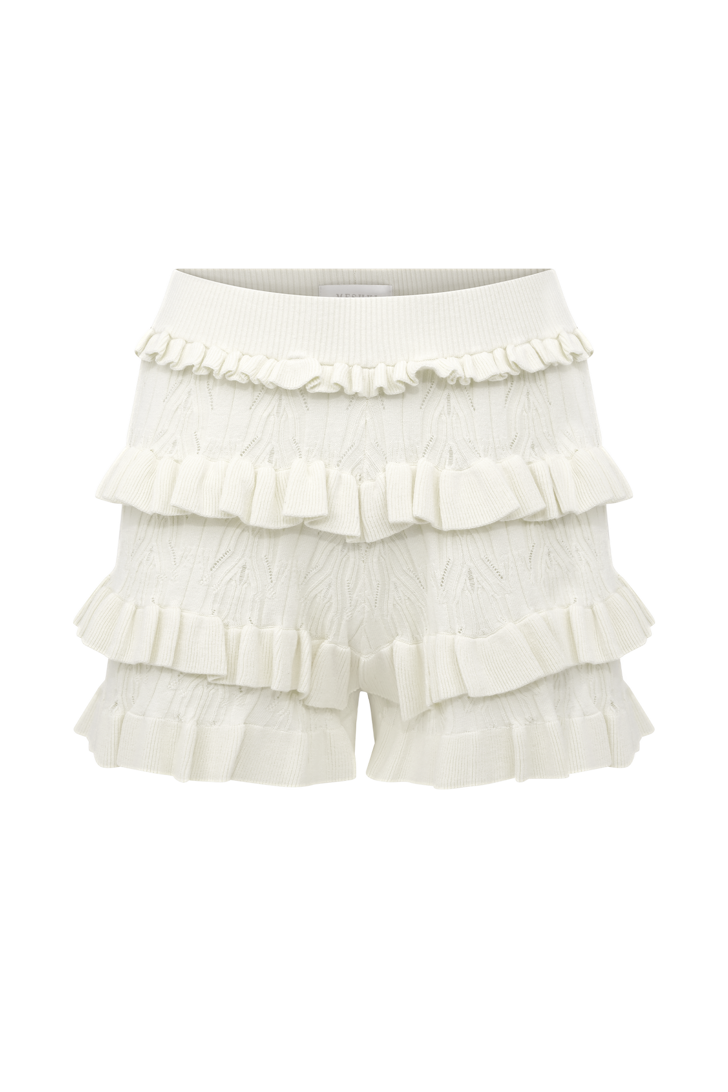 Amy Pointelle Knit Frill Bloomers - Ivory、mySite、solidvoid