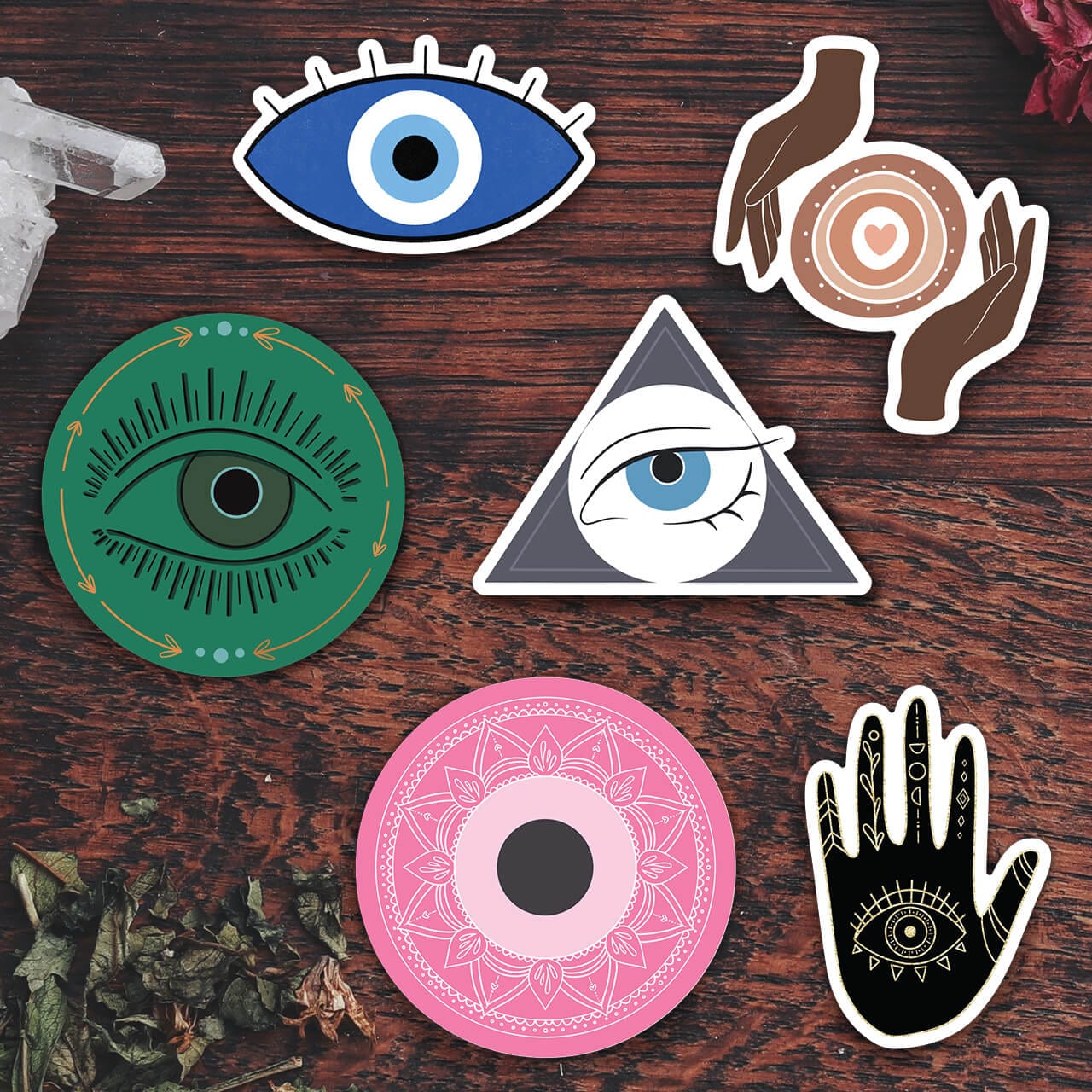  Evil Eye Stickers 6 Pack - Power, Love, Luck、mySite、ghnorth