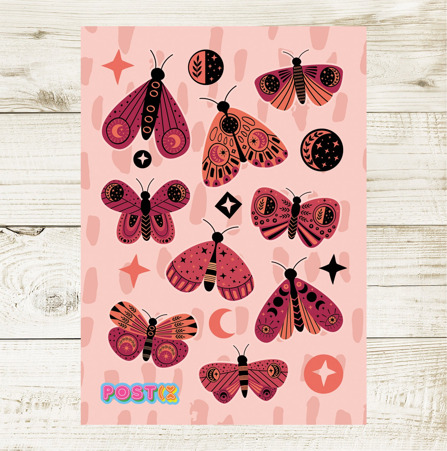  Boho Butterflies A6 Sticker Sheet、mySite、ghnorth
