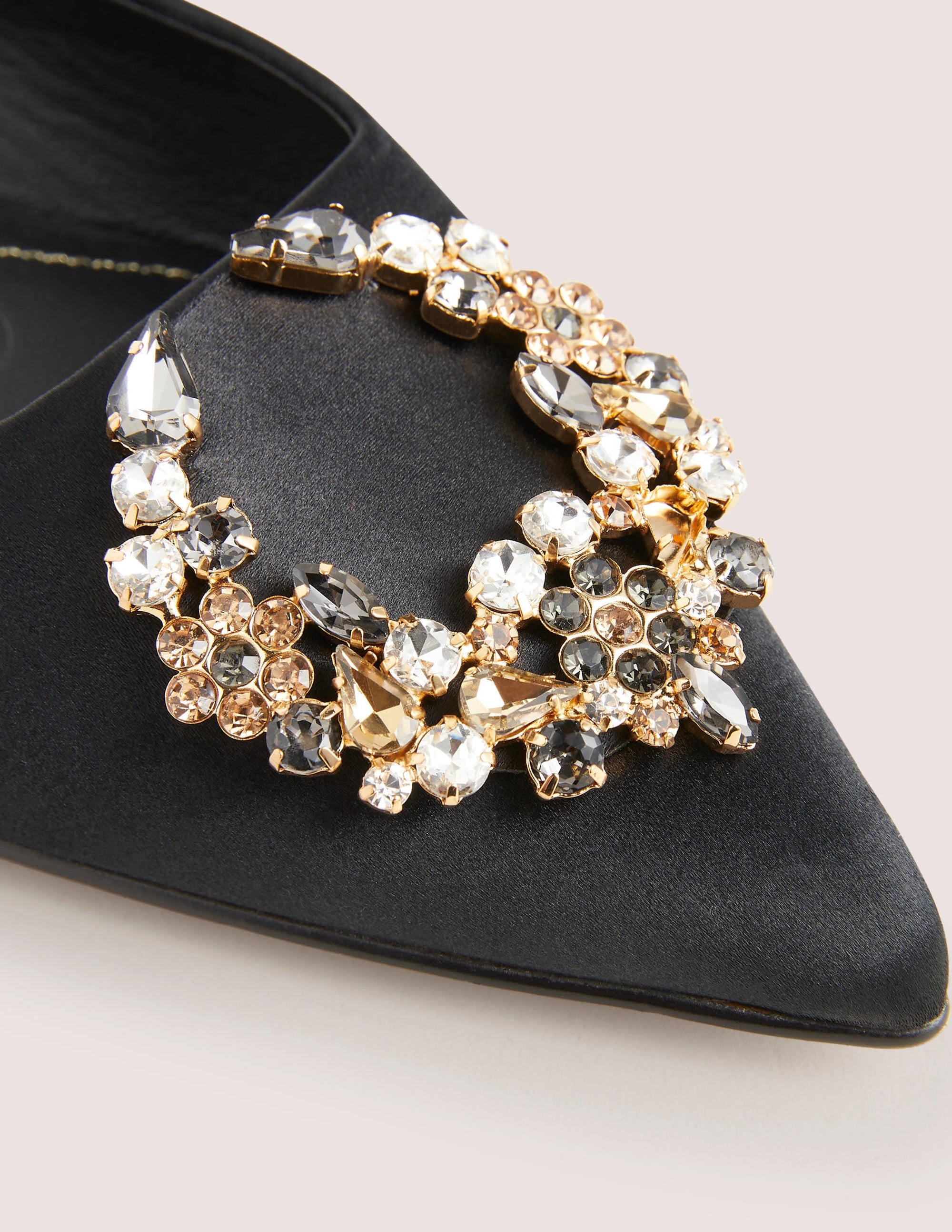  Embellished Satin Slingbacks-Black, Clear Jewels、mySite、ashleygrahame