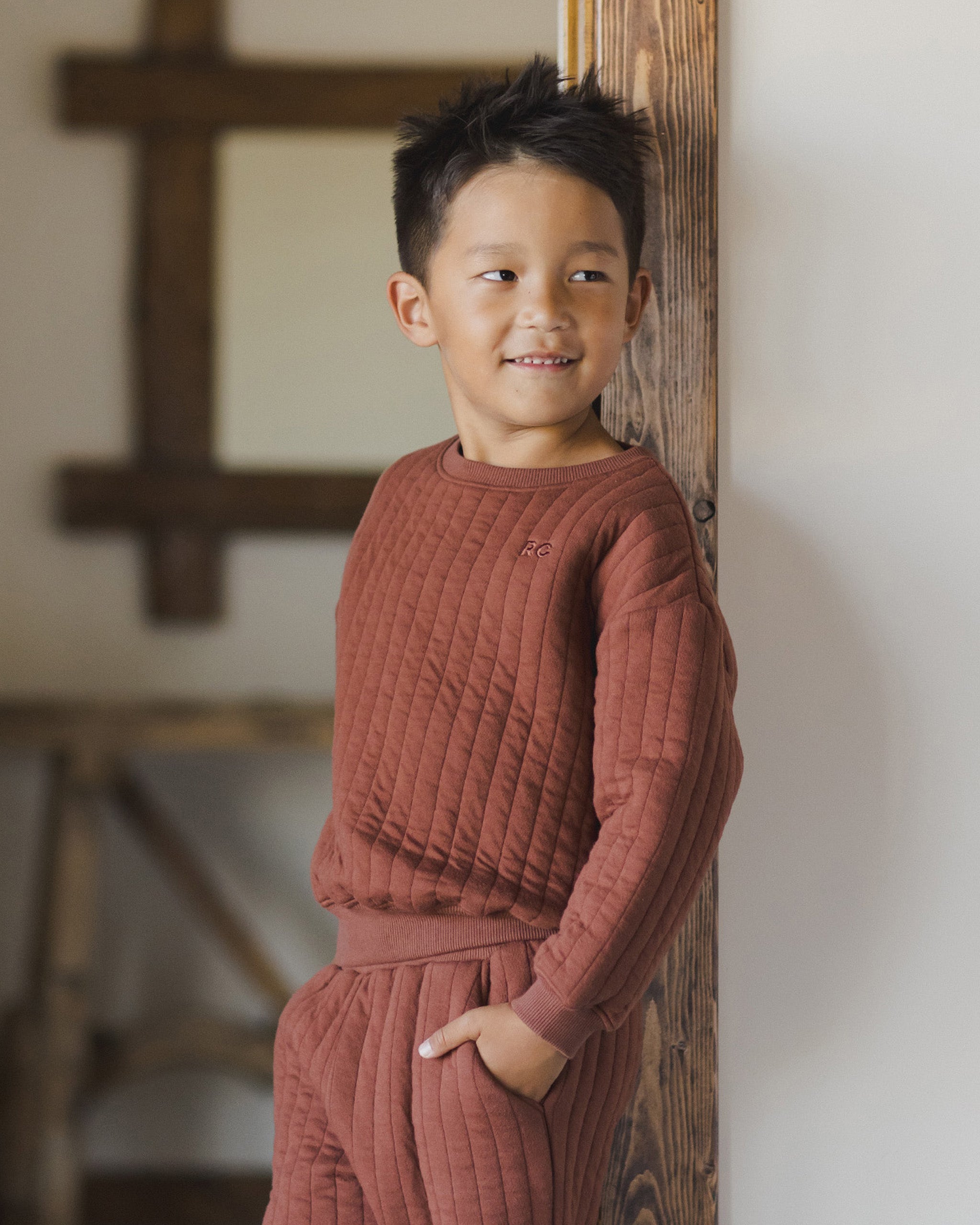  Quilted Sweatshirt || Brick、mySite、layawaytickets