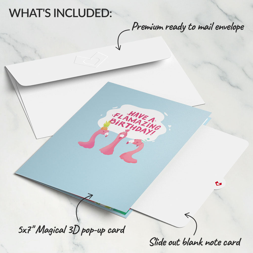 Flamazing Birthday Flamingo Pop-Up Card、mySite、solidvoid