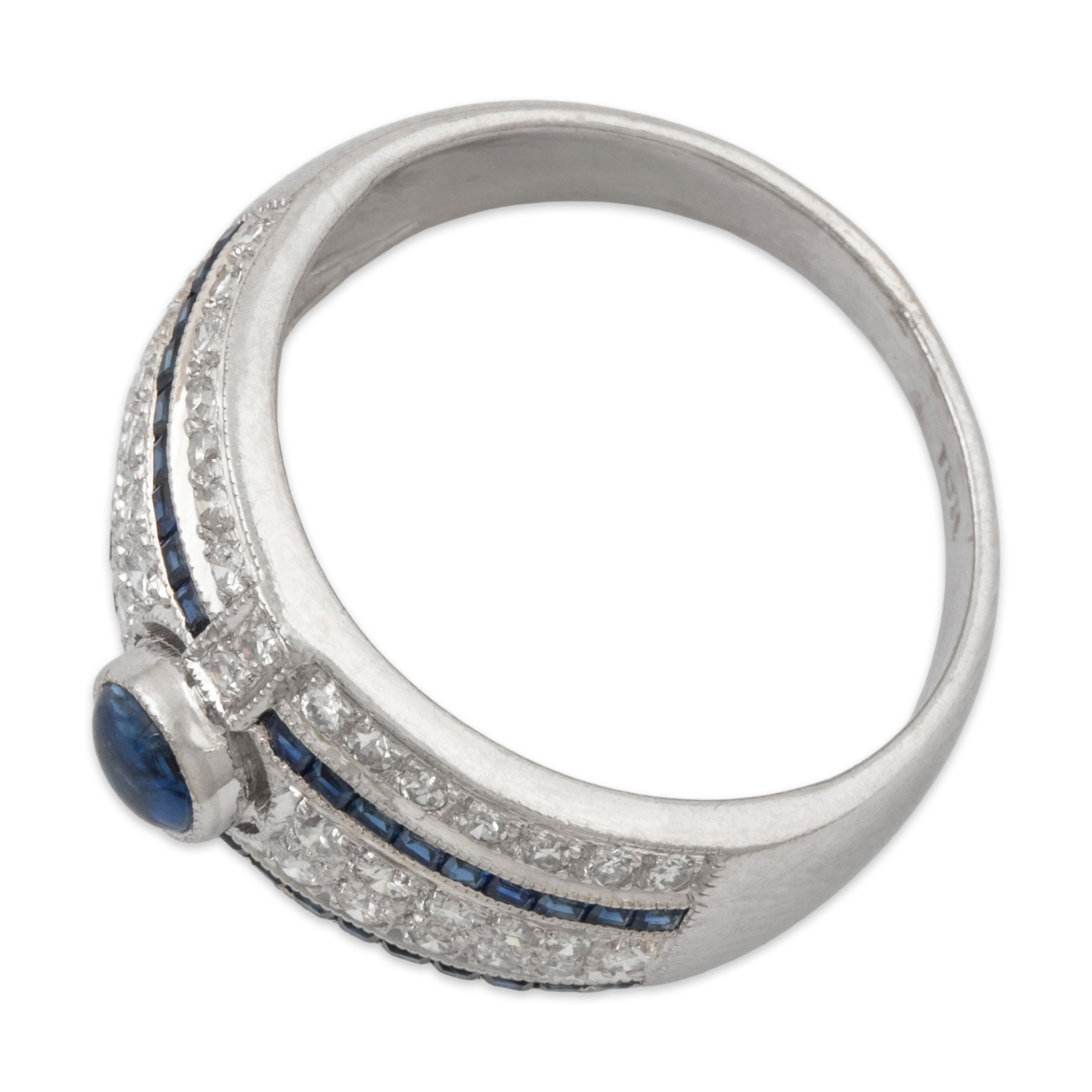 Vintage 18k White Gold Sapphire Diamond Dramatic Pavé Statement Ring 8.00、mySite、hinf8tx79