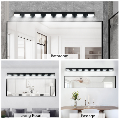 Modern Chrome LED Vanity Light, 5-Lights Wall Sconce for Bathroom and Mirror, Sleek Minimalist Design, Energy-Efficient, Easy to Install、、eastwooduniform