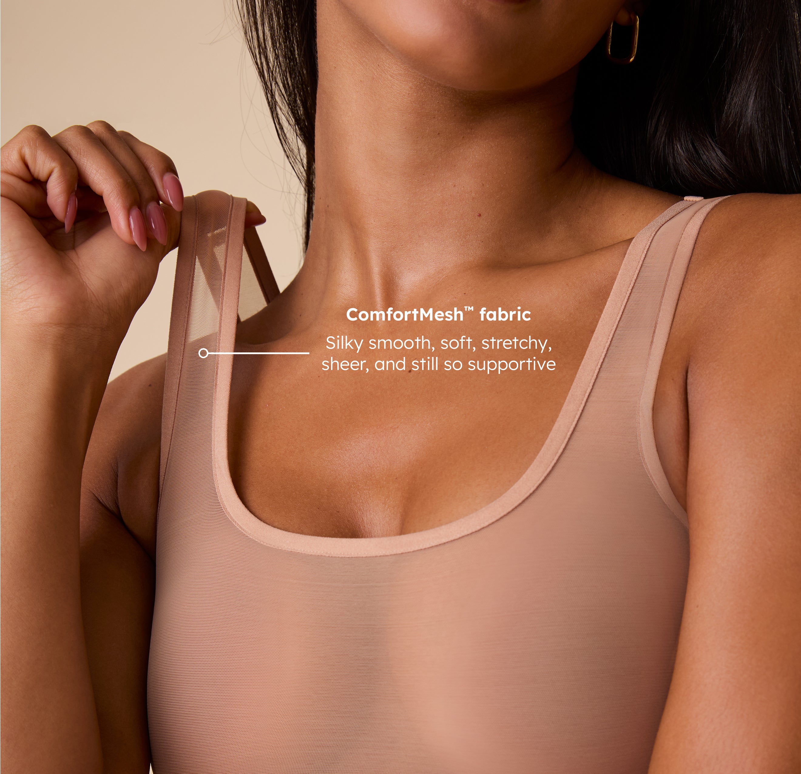 ComfortMesh™ Scoop Bralette - Taupe、mySite、bengalsvssteelers