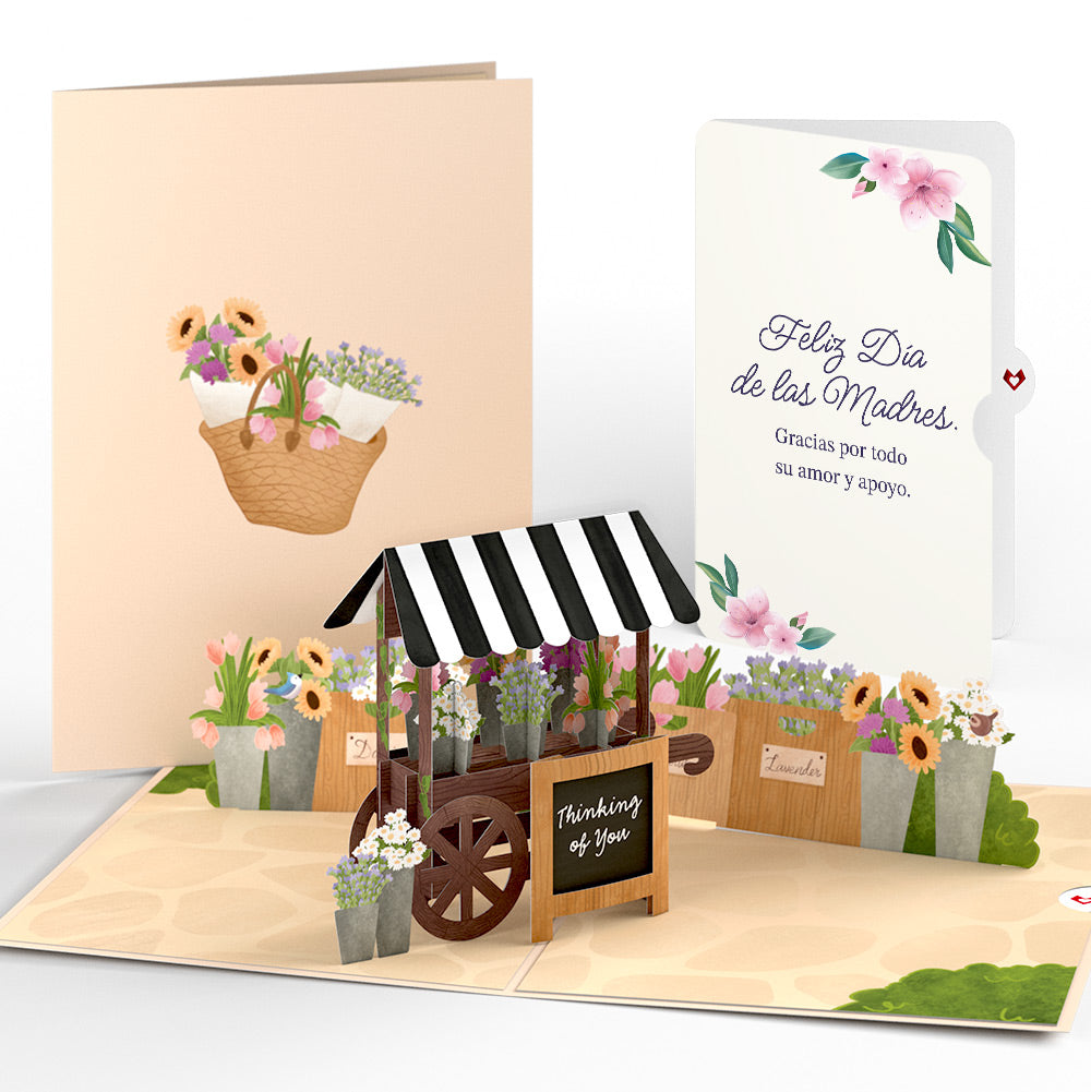Thinking of You Flower Cart Mother's Day Pop-Up Card and Sentiment Set for Spanish Mom、mySite、solidvoid
