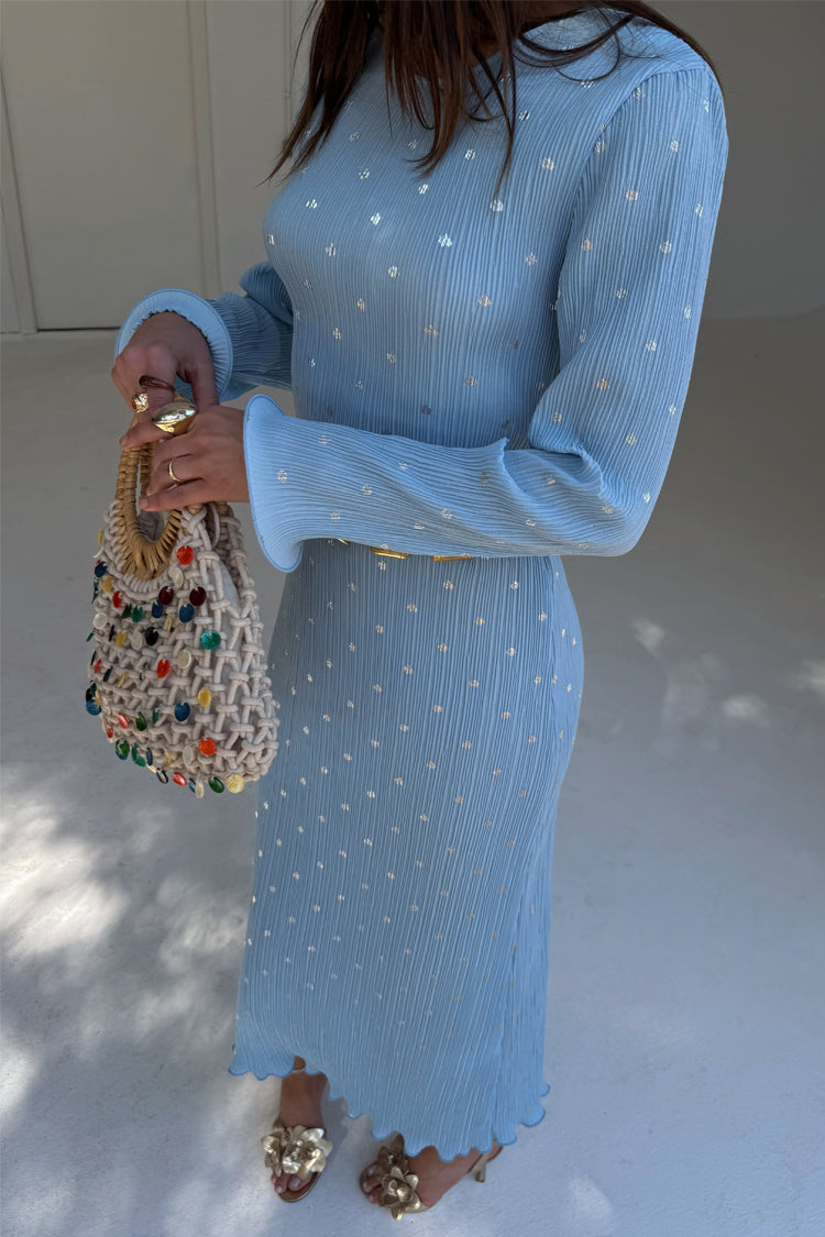 Blue Plisse Chloe Dress、mySite、solidvoid