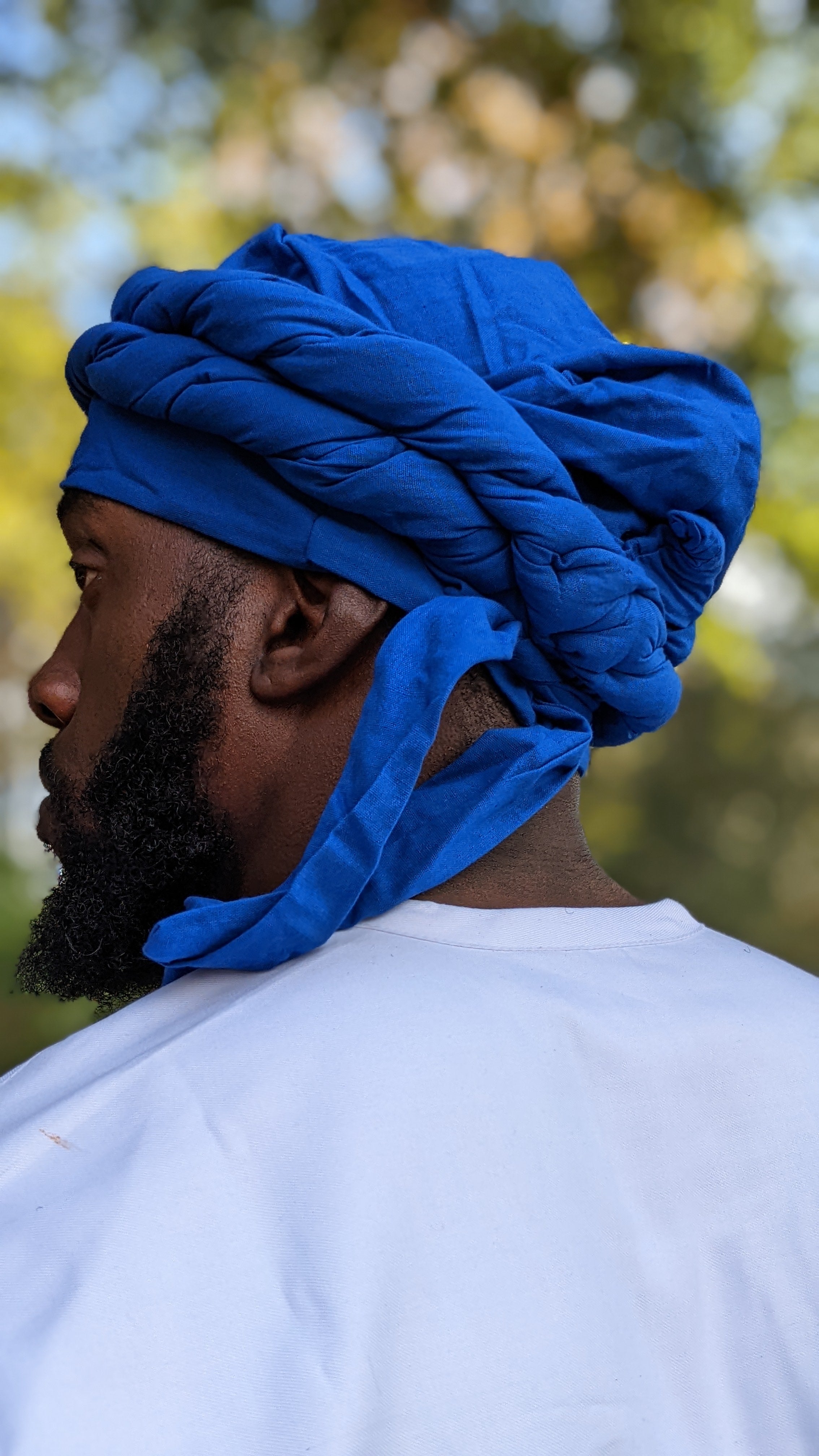 Blue African Turban Hat For Men、mySite、solidvoid