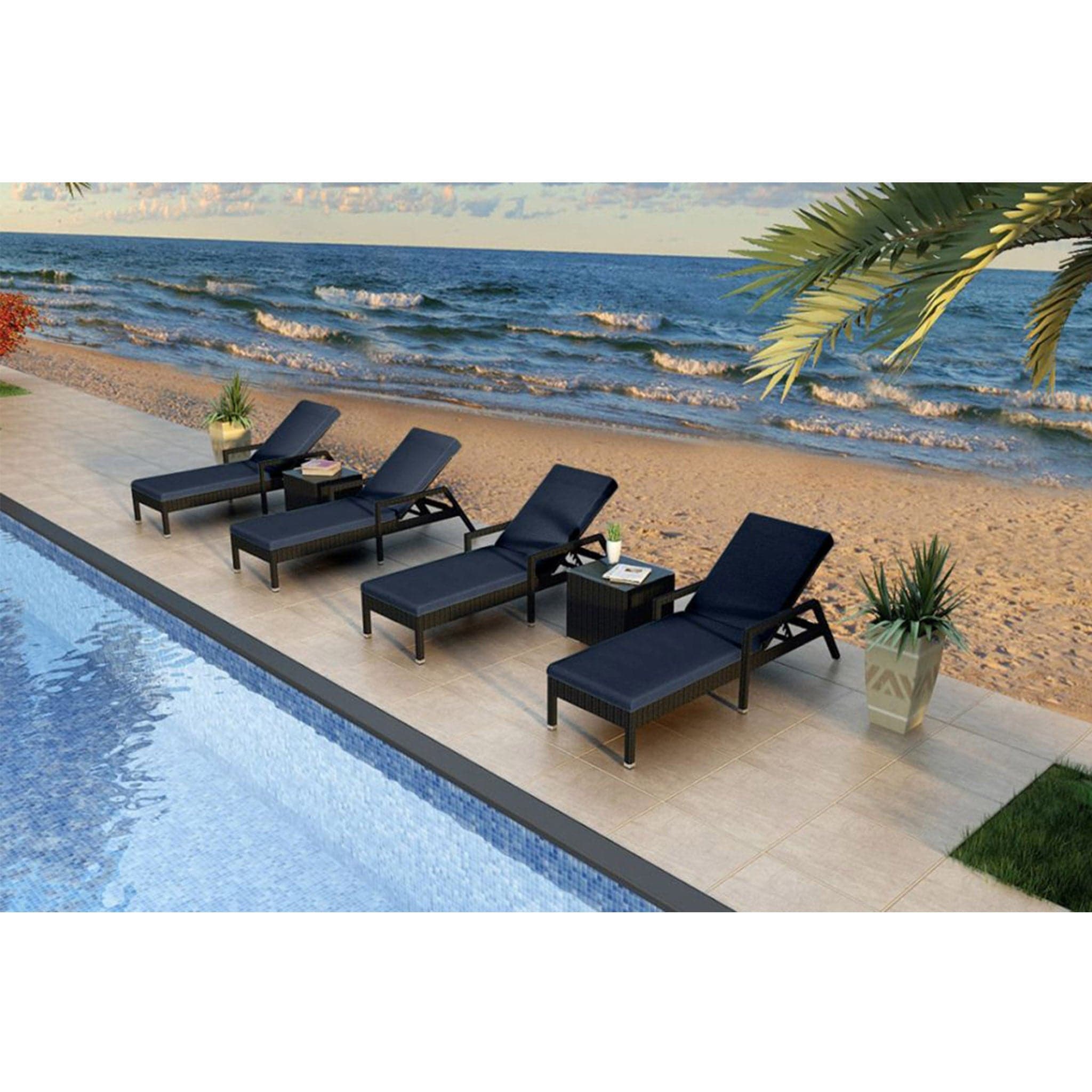 Urbana 6 Piece Reclining Chaise Lounge Set、mySite、neckold