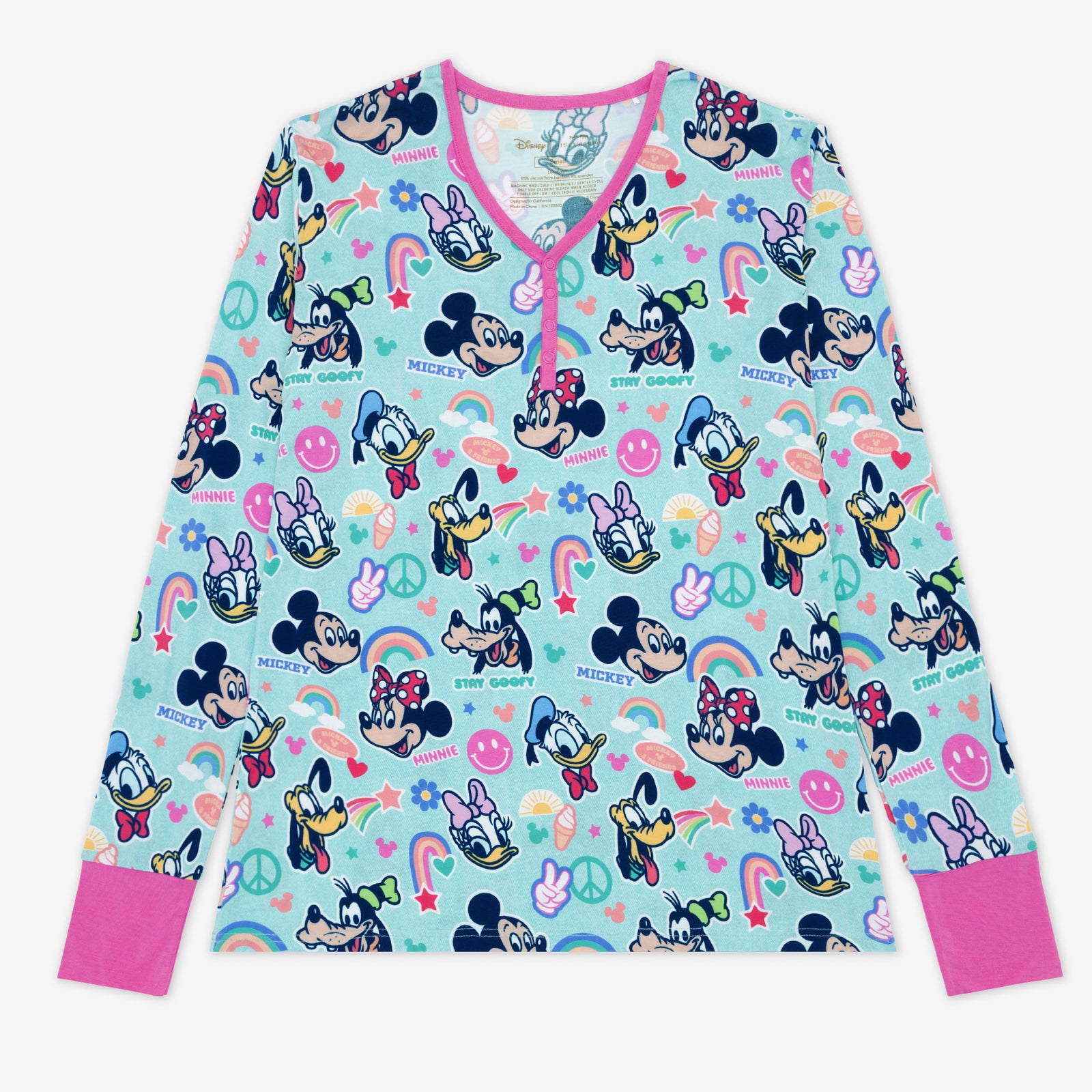 Pink Disney Mickey's Clubhouse Women's Long Sleeve Pajama Top、mySite、g9winljtr