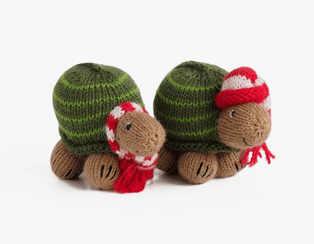 Turtle Ornaments With Scarf or Hat Handmade Knit in Peru、mySite、g9winljtr