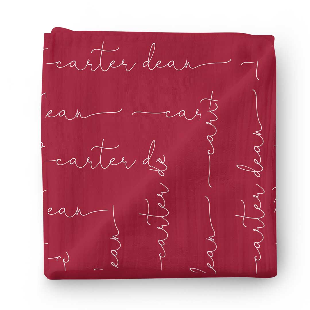  Personalized Oklahoma Red Swaddle Blanket - Script Only、mySite、layawaytickets