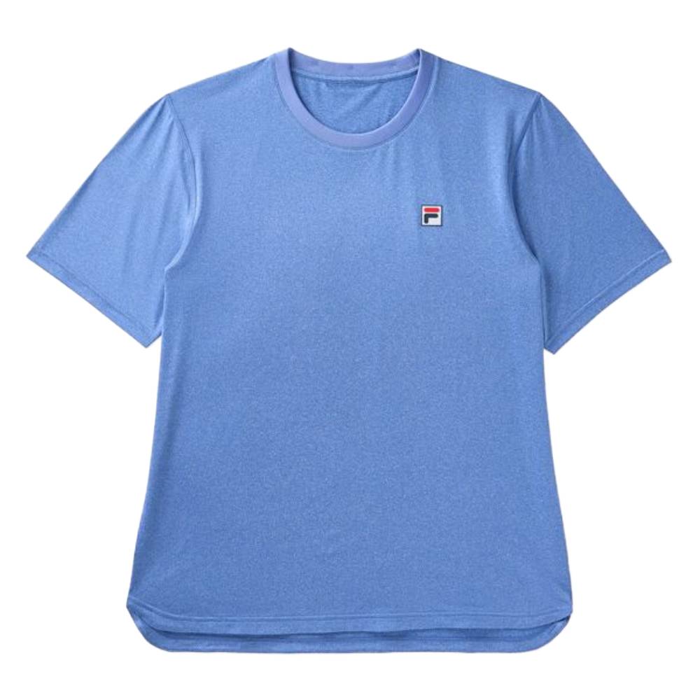 Fila Men's Scallop Hem Heather Crew Top (Dazzling Blue Heather)