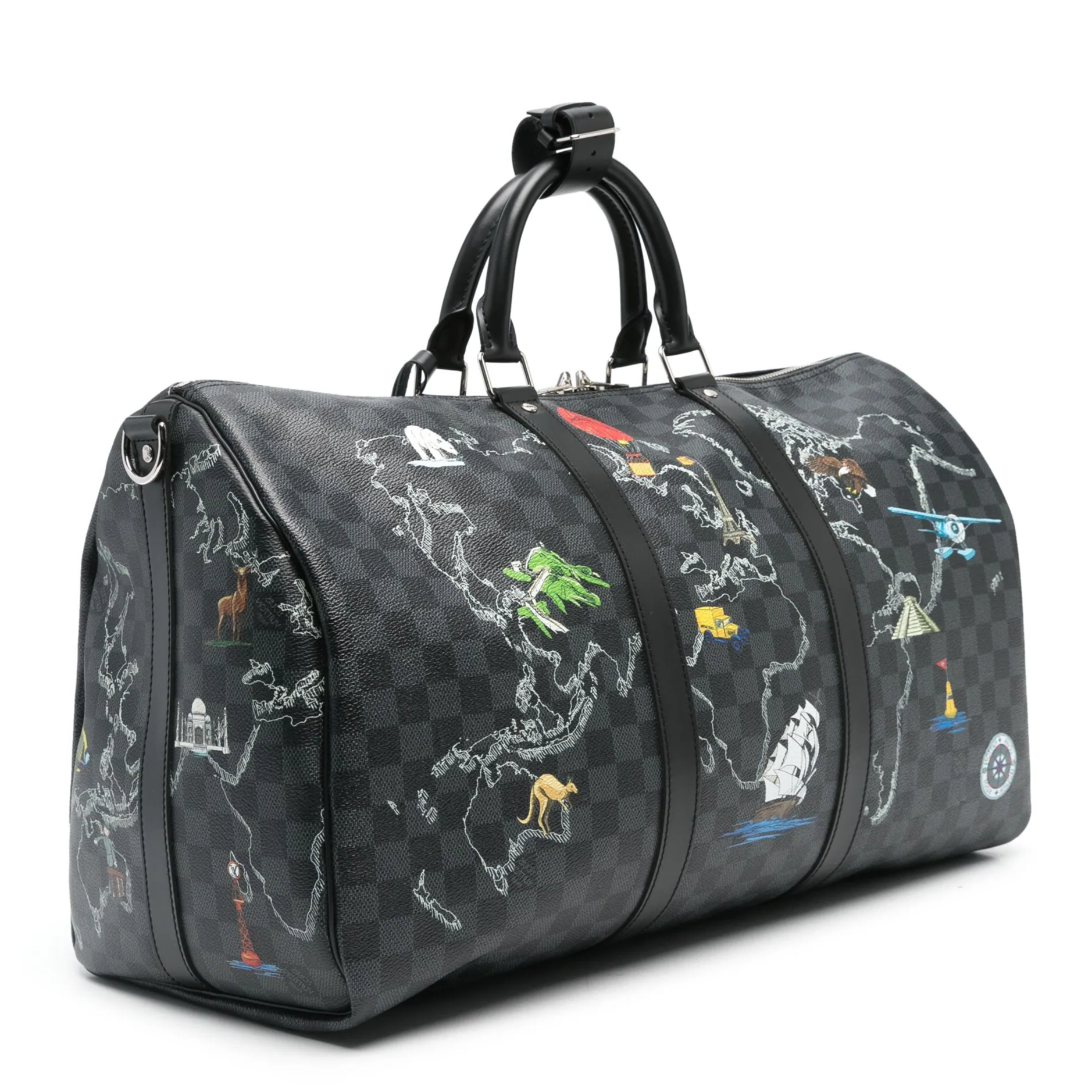 Damier Graphite World Map Keepall Bandoulière 50、mySite、garminoutage.com