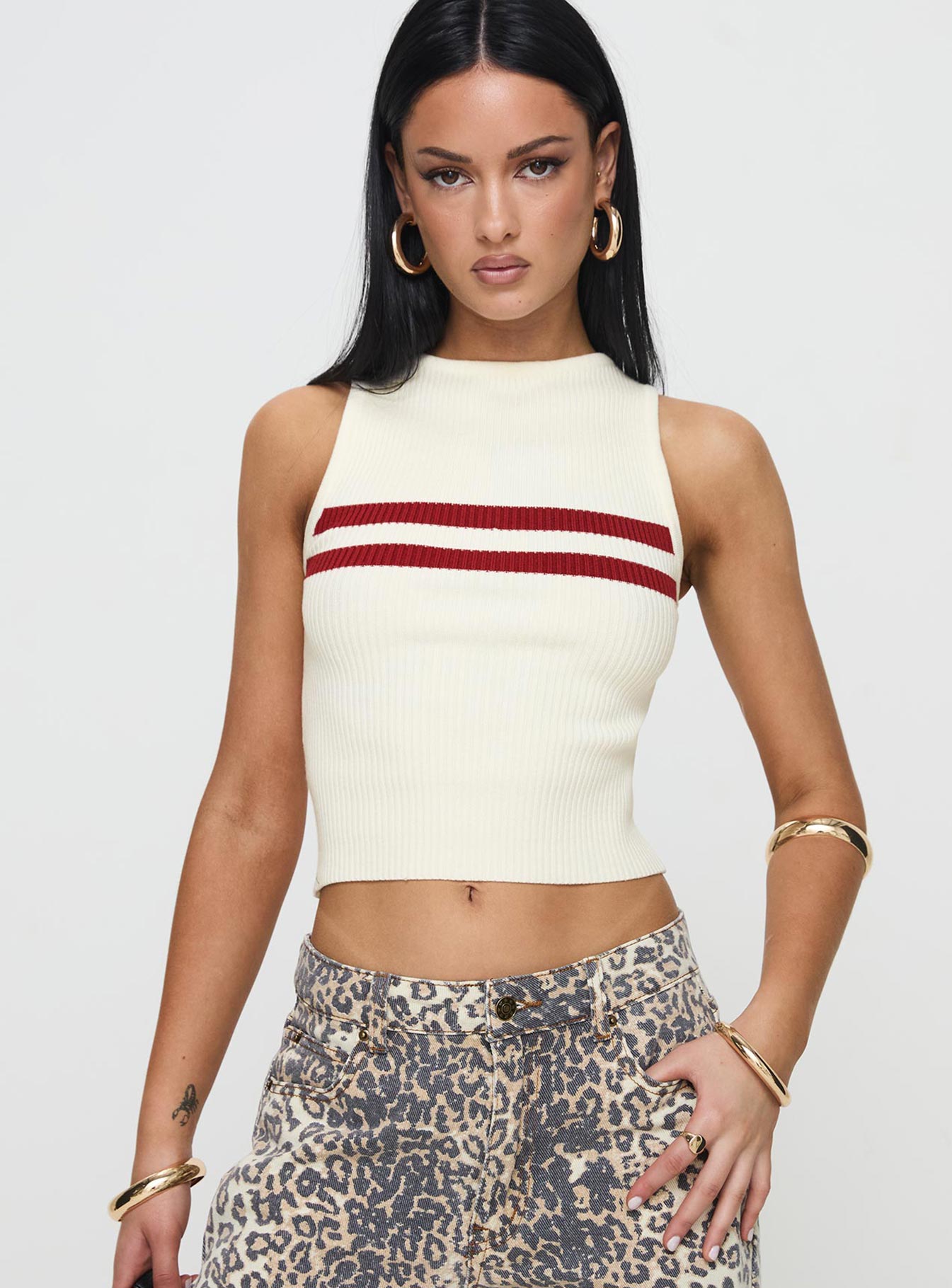 Bonisa Vest Ivory / Red、mySite、solidvoid