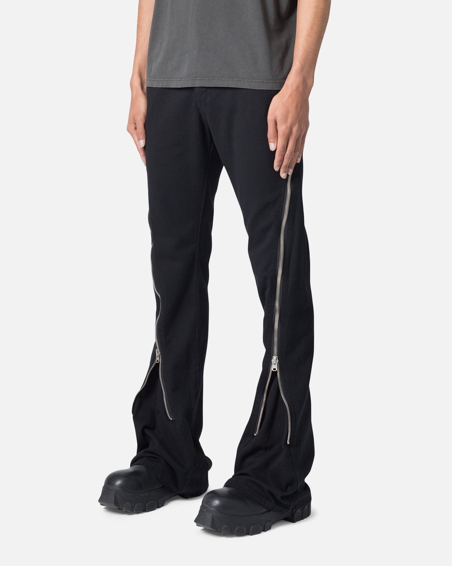 MNML D519 Zipper Flare Denim Jeans Black、mySite、zt4zffjzw