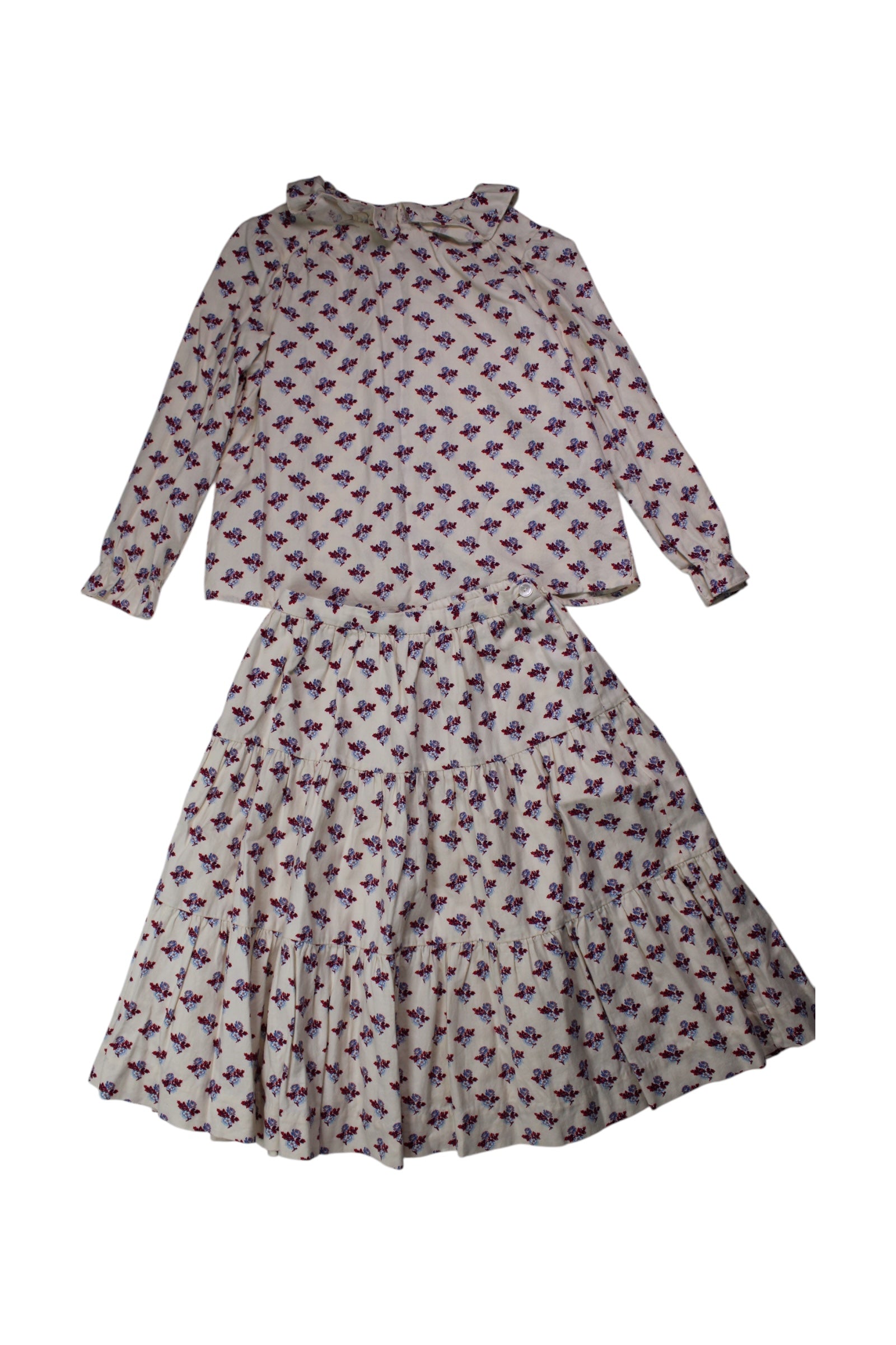 Bonpoint Ruffle Collar Floral Skirt Set Size 6T、mySite、g9winljtr