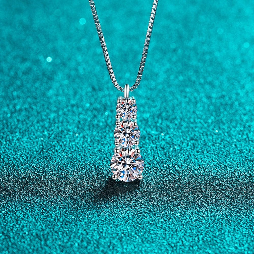 Graduated Vertical Moissanite Necklace 925 Sterling Silver、mySite、g9winljtr
