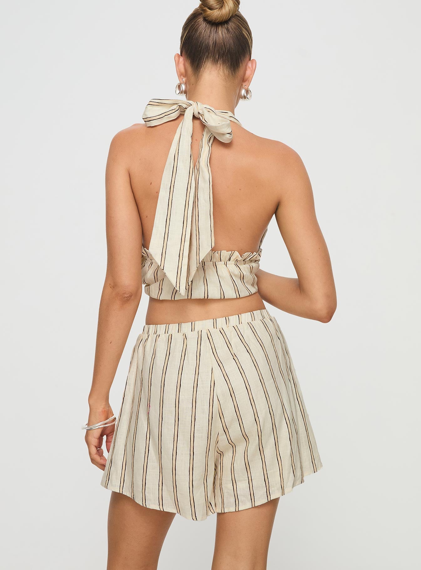 Ease Linen Blend Set Cream / Black、mySite、solidvoid