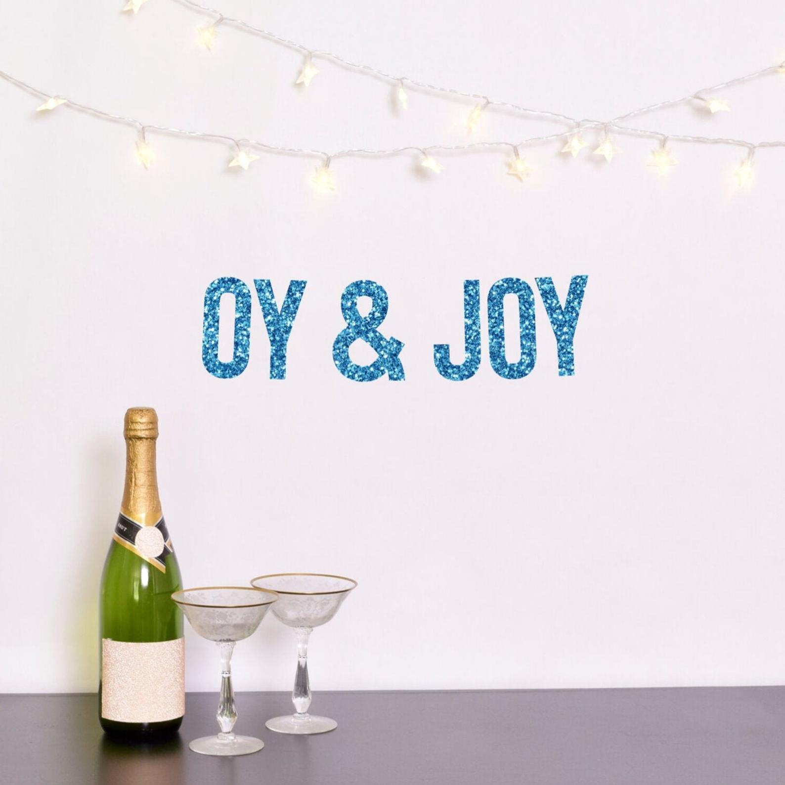 Oy and Joy Glitter Banner - Silver or Blue、mySite、topwebapps