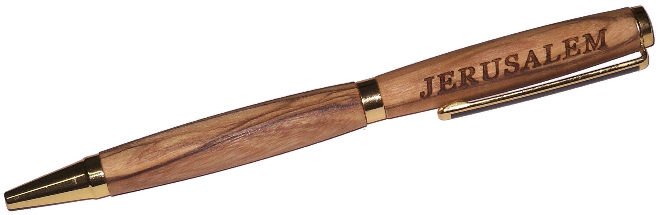  Holy Land Market Handmade ballpoint pen handcrafted from Bethlehem Olive wood engraved with Jerusalem - sleek design、mySite、elrpsem3k