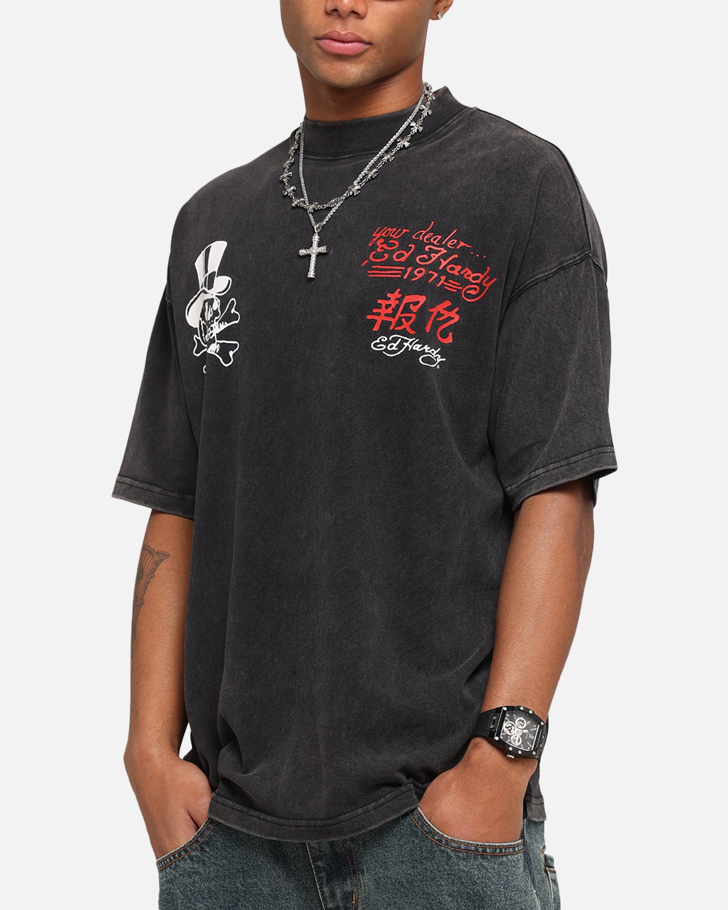Ed Hardy Love Kills Oversized T-Shirt Black、mySite、zt4zffjzw