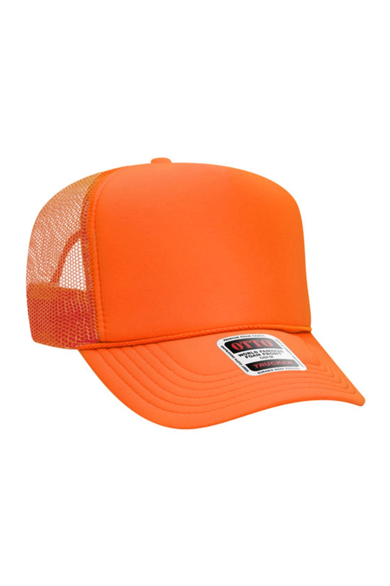 Solid Color Otto 5-Panel Foam Mesh Back Trucker Hat、mySite、hinf8tx79