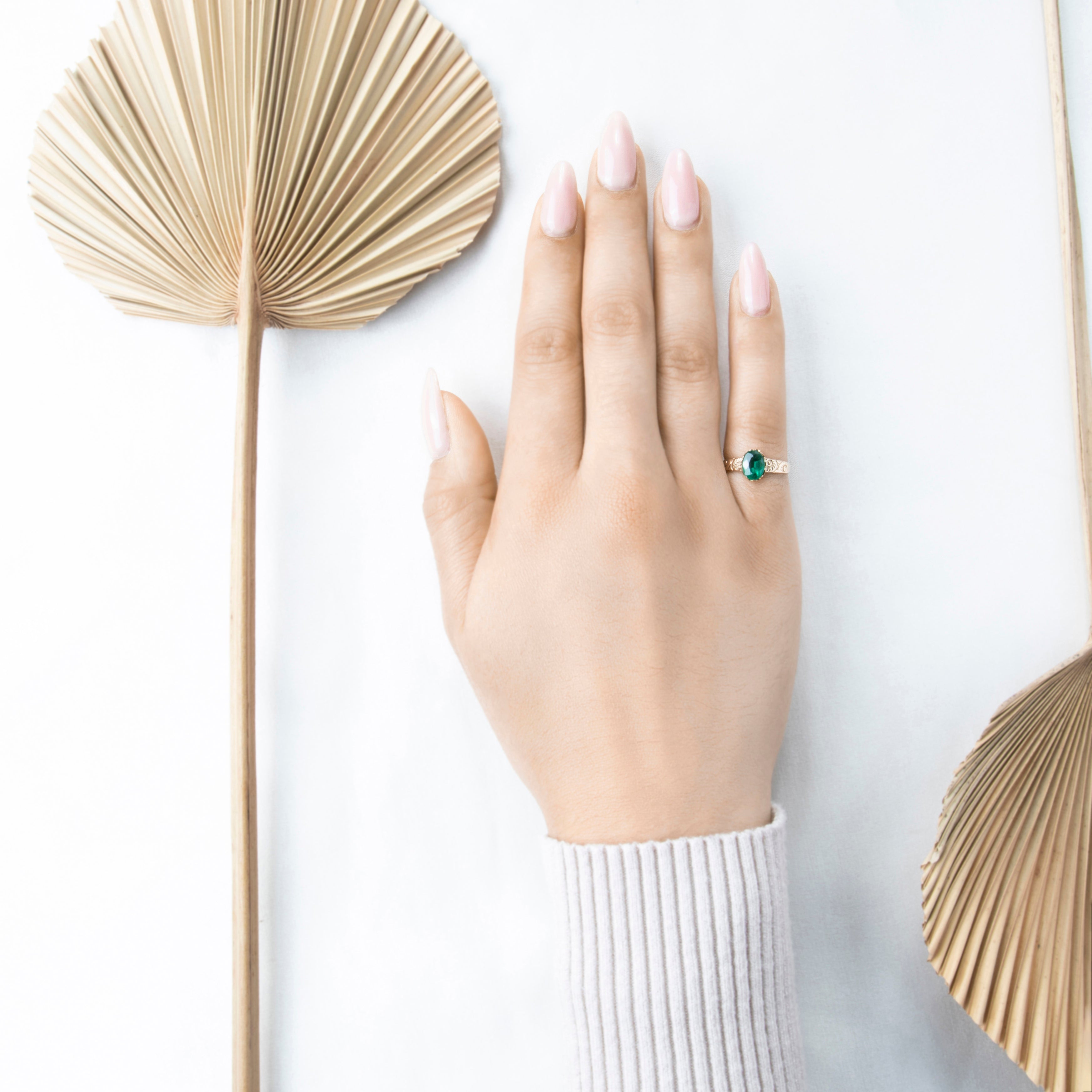 Antique Edwardian 10k Rosy Yellow Gold Green Glass Engraved Ring 6.25、mySite、hinf8tx79