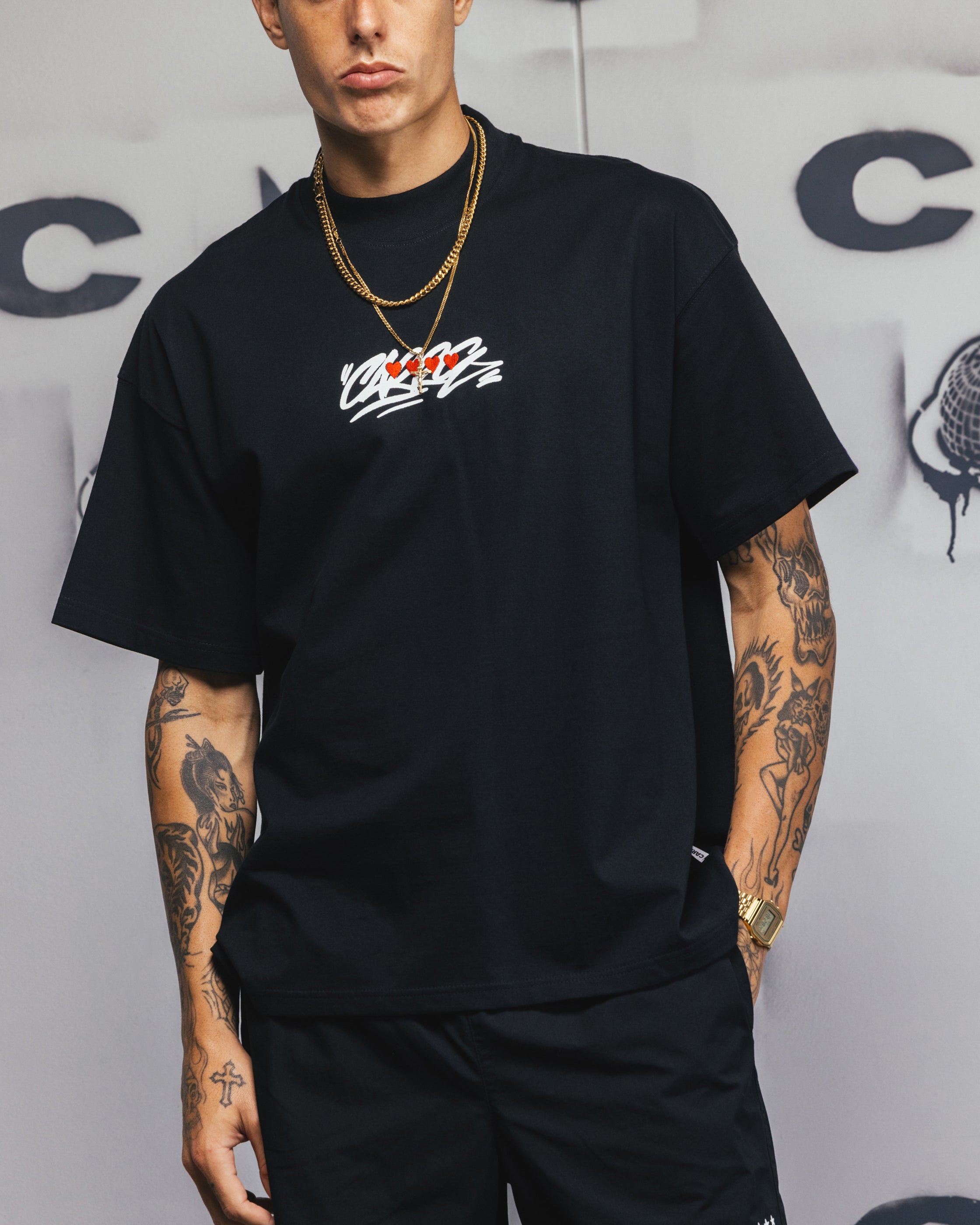 Carre Romance T-Shirt Black、mySite、zt4zffjzw