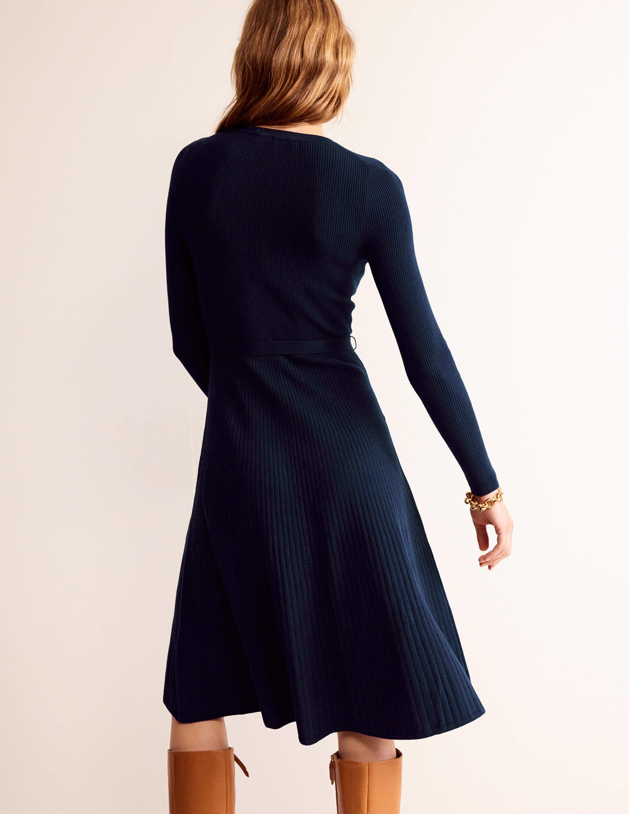  Lola Knitted Midi Dress-Navy、mySite、ashleygrahame