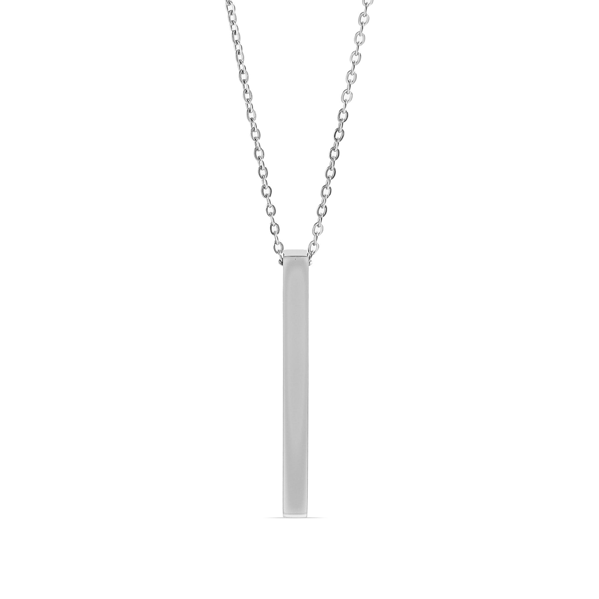 18K Gold PVD Stainless Steel Square 4 Sided Vertical Blank Bar Necklace / SBB0120、mySite、dreamappss
