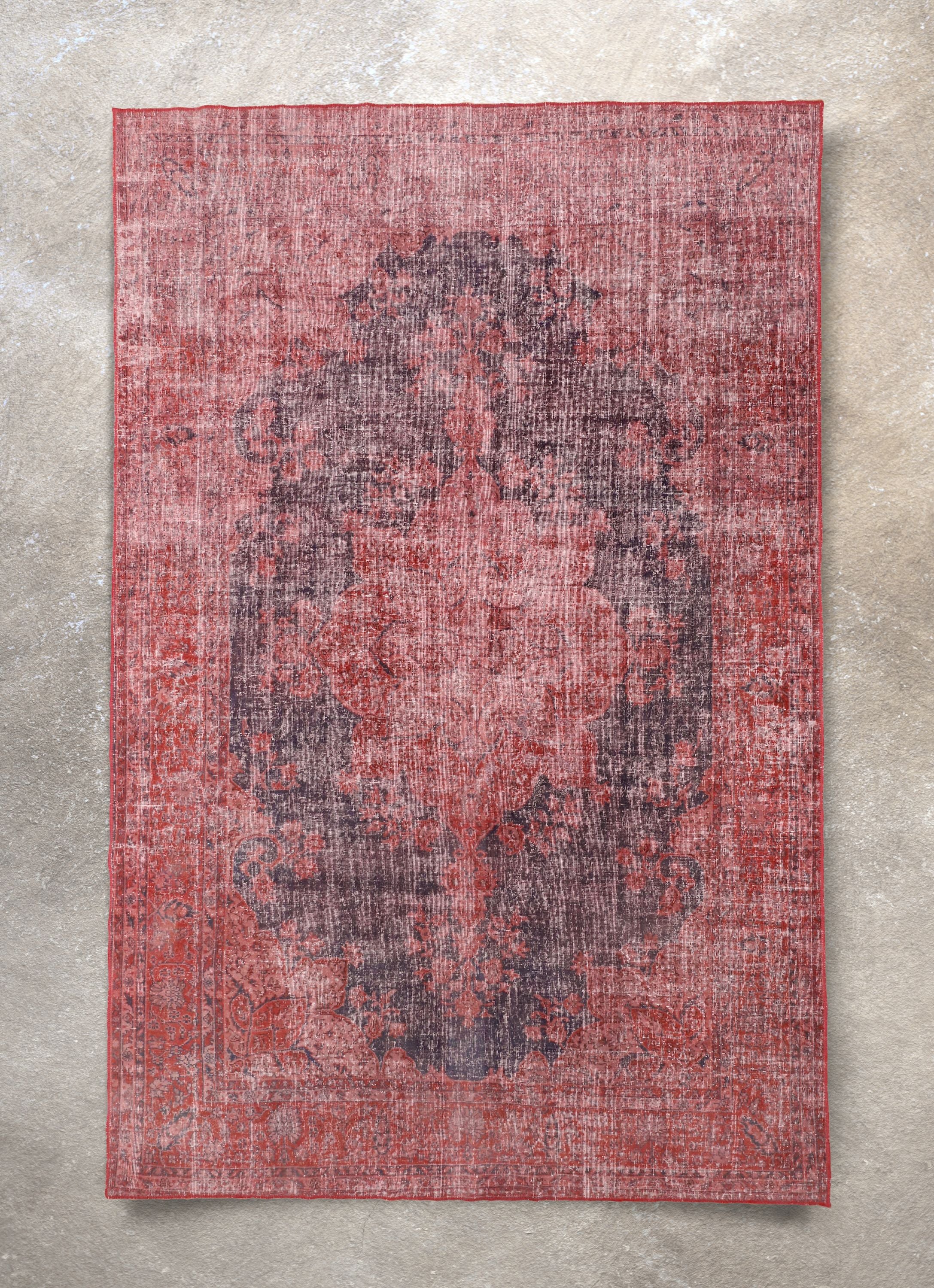 Cabrenet Pink & Purple Overdyed Medallion One-of-a-Kind Handmade Wool Area Rug 8'8 x 11'11、mySite、gigharbornorthrealestate
