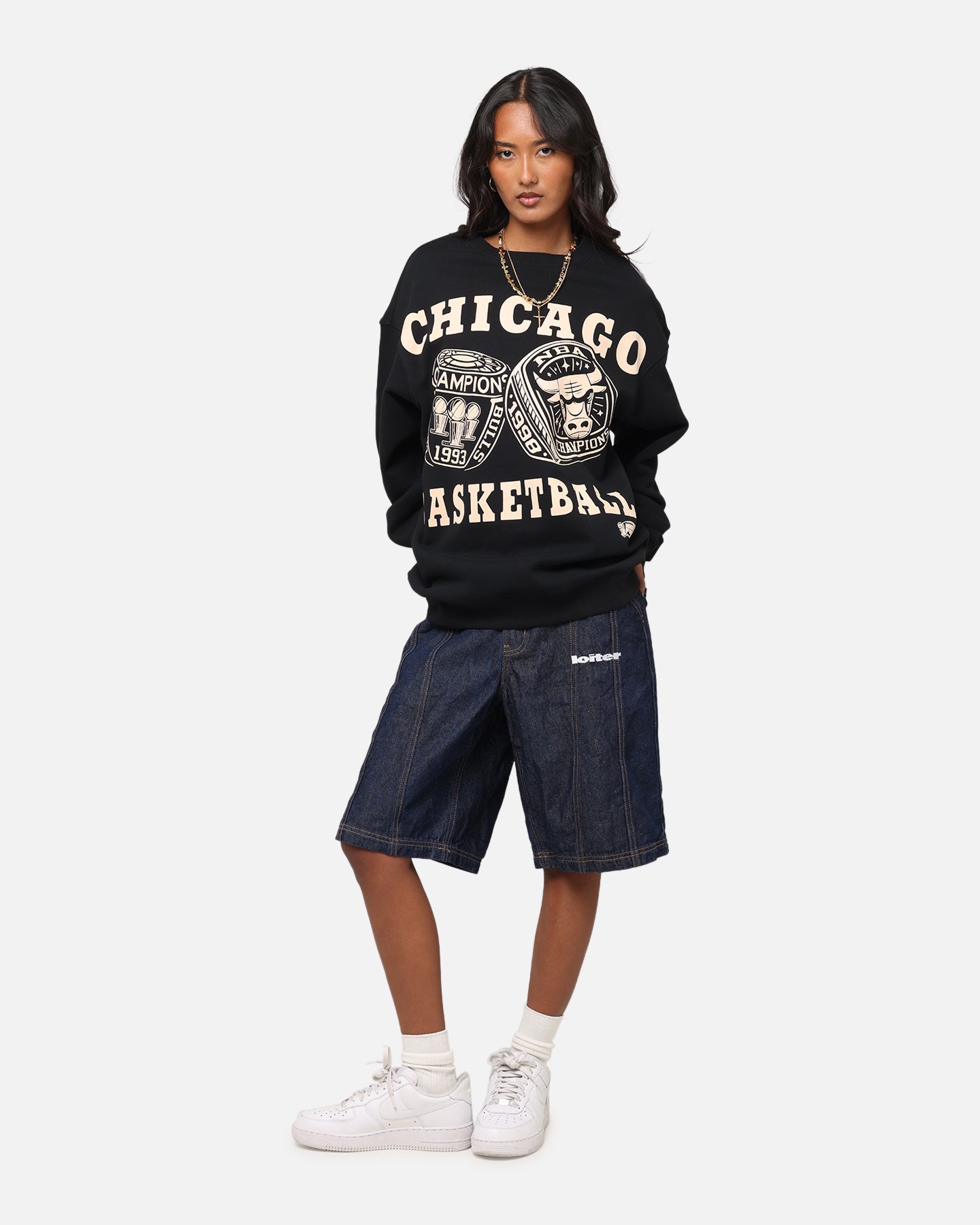 Mitchell & Ness Chicago Bulls Rings Crewneck Black、mySite、zt4zffjzw