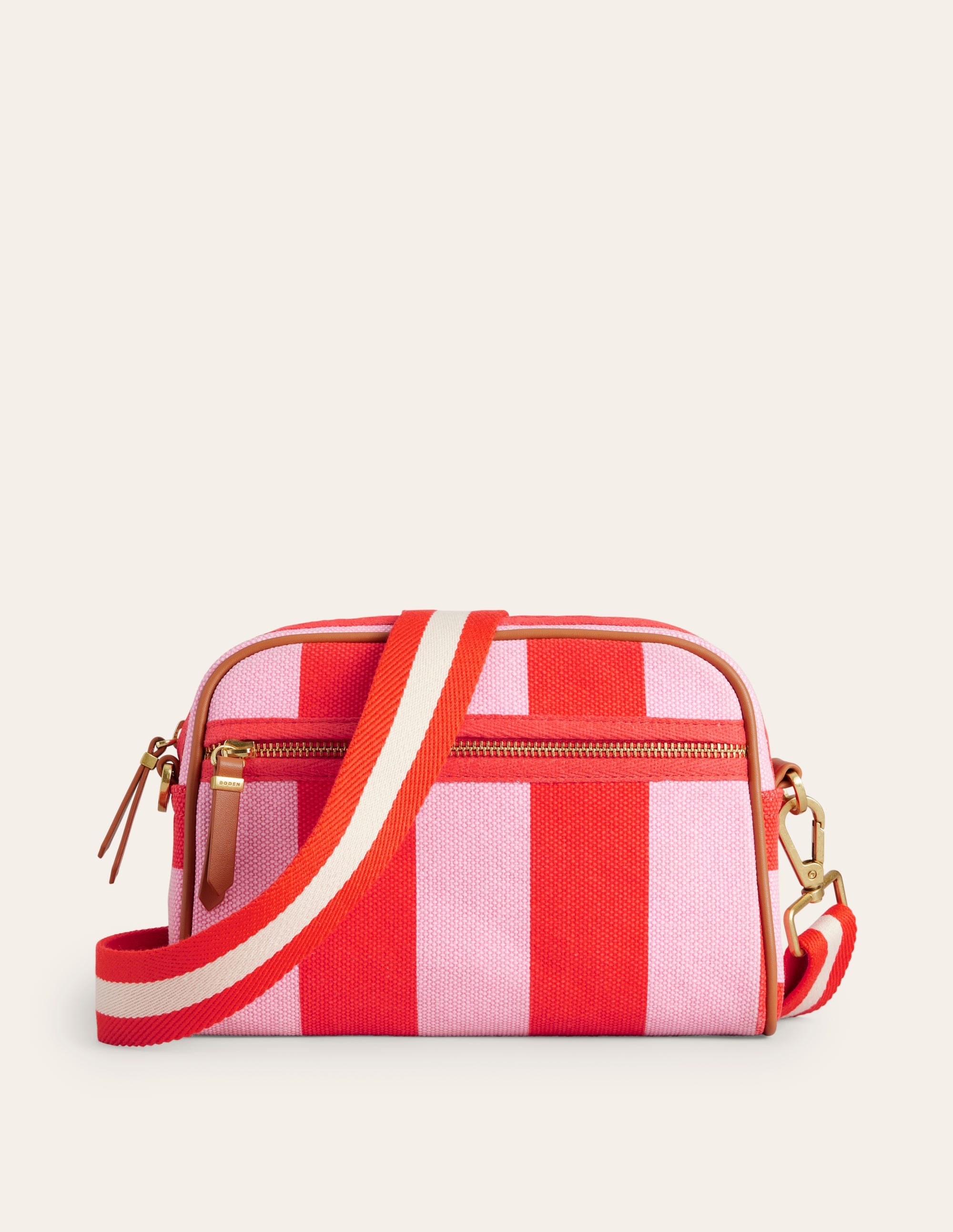  Canvas Cross-Body Bag-Pink Stripe、mySite、ashleygrahame