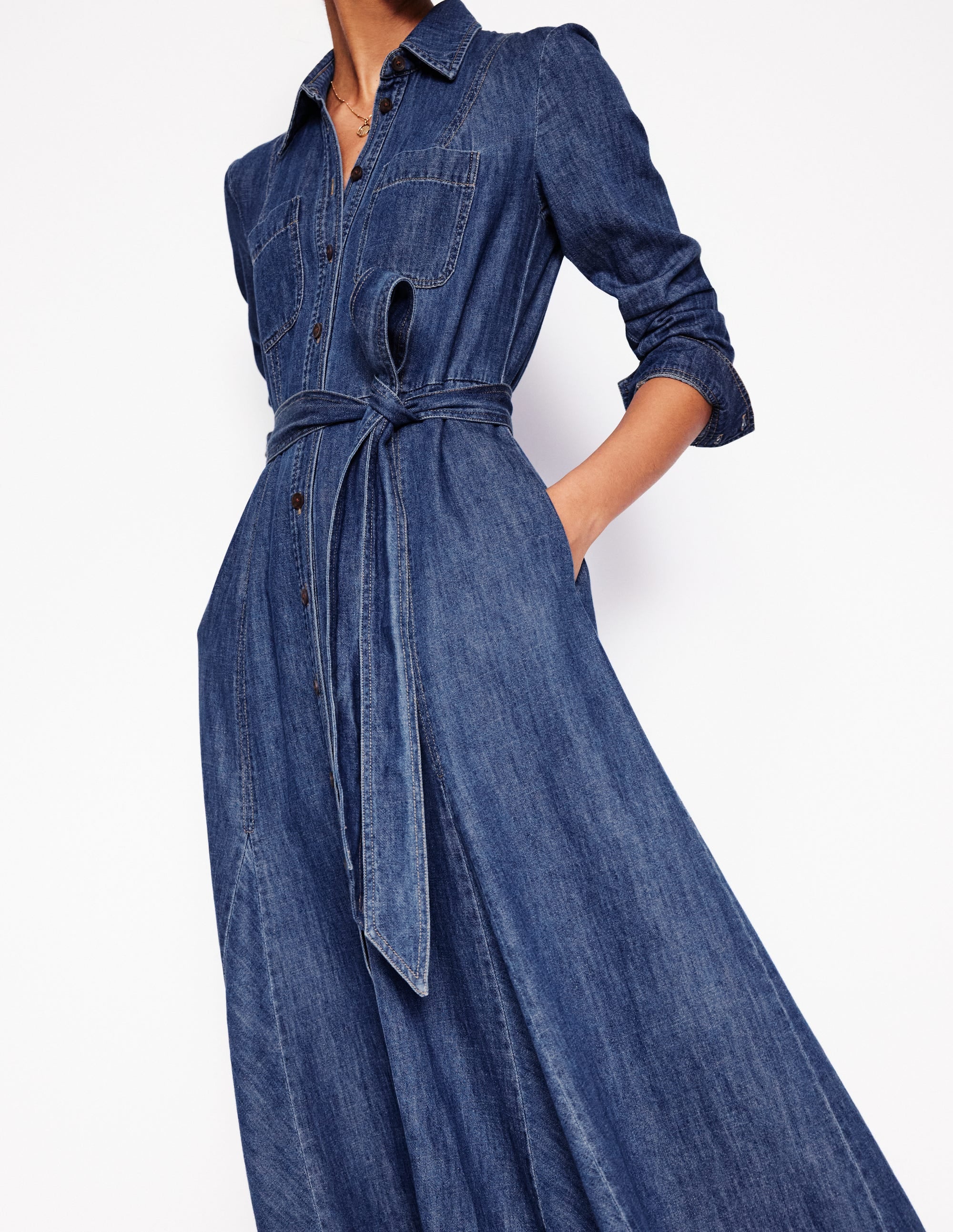  Tess Denim Midi Shirt Dress-Mid Vintage、mySite、ashleygrahame