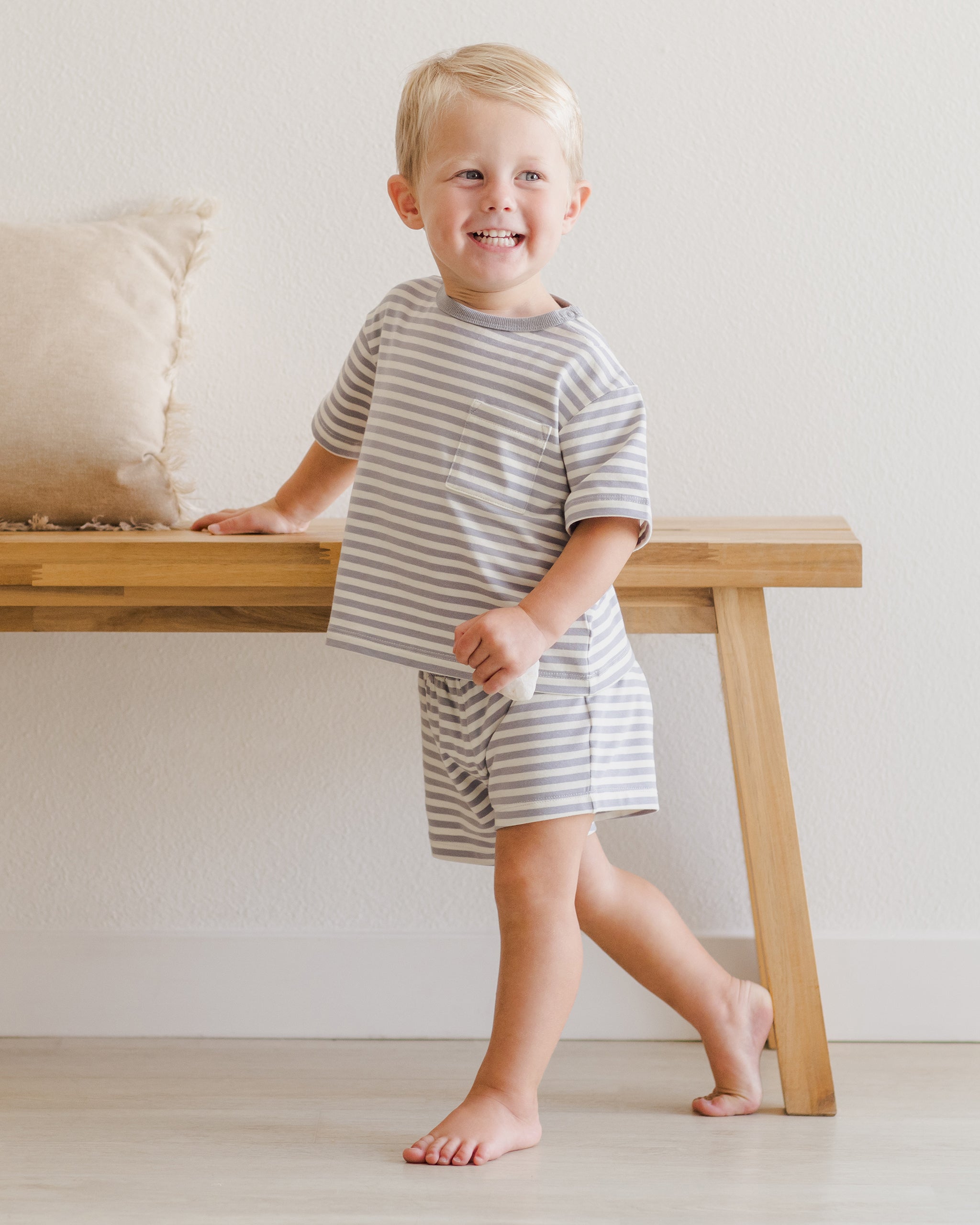  Pocket Tee + Short Set || Blue Stripe、mySite、layawaytickets