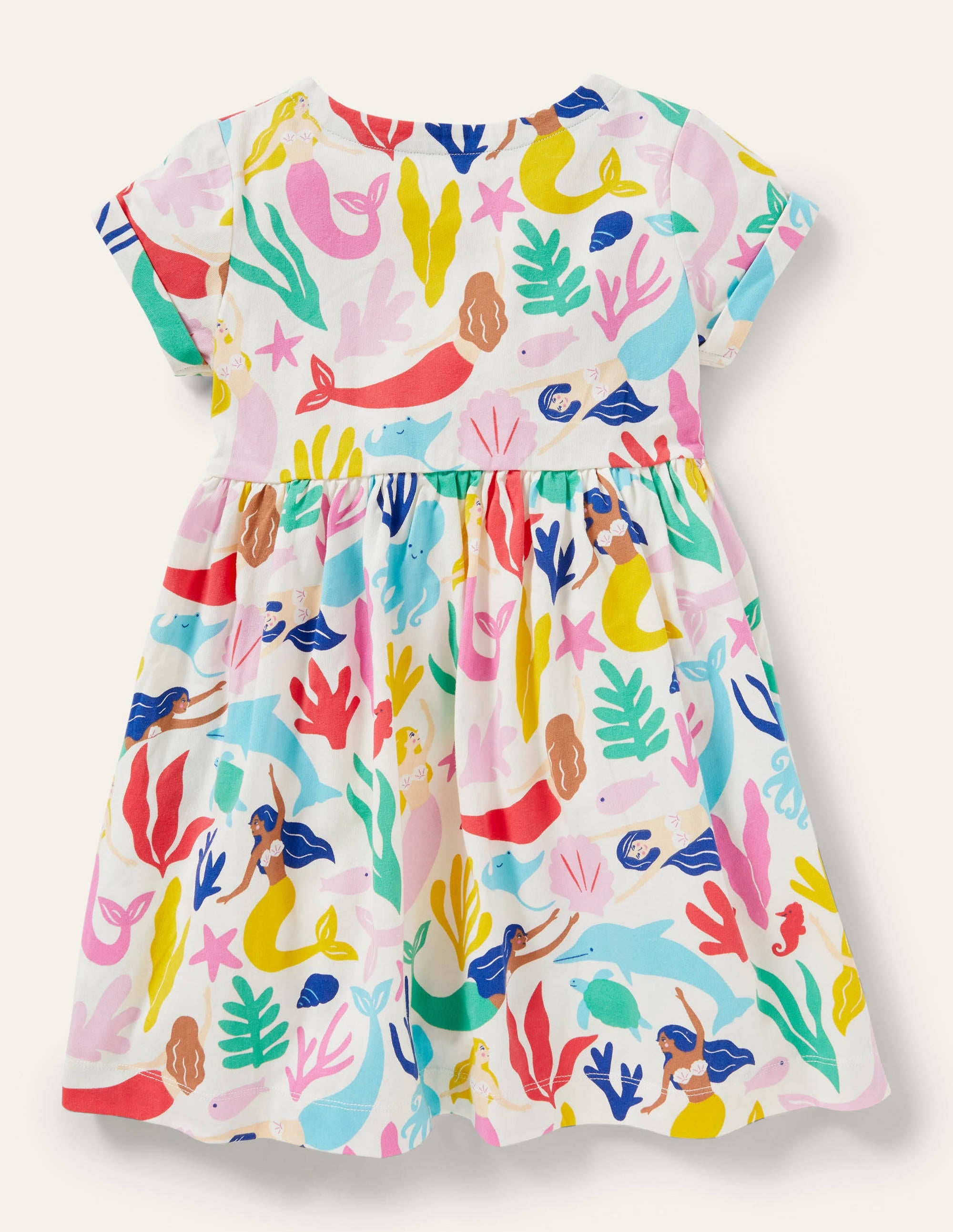  Short Sleeve Fun Jersey Dress-Ivory Mermaids、mySite、ashleygrahame