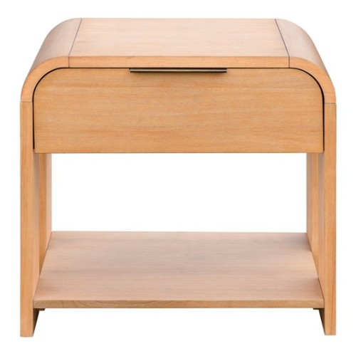 Modern One Drawer Waterfall Nightstand、、eastwooduniform