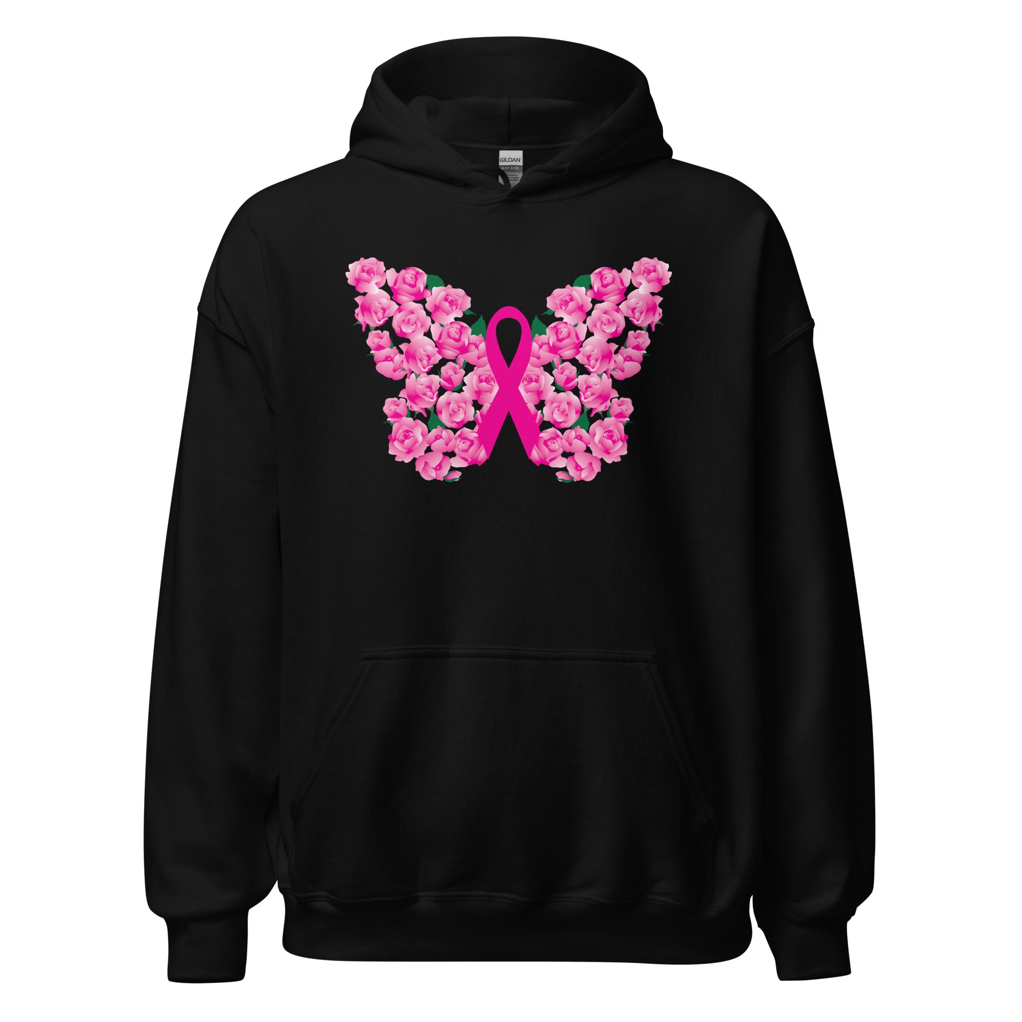 Pink Ribbon Floral Butterfly Hoodie、mySite、camillekostekn